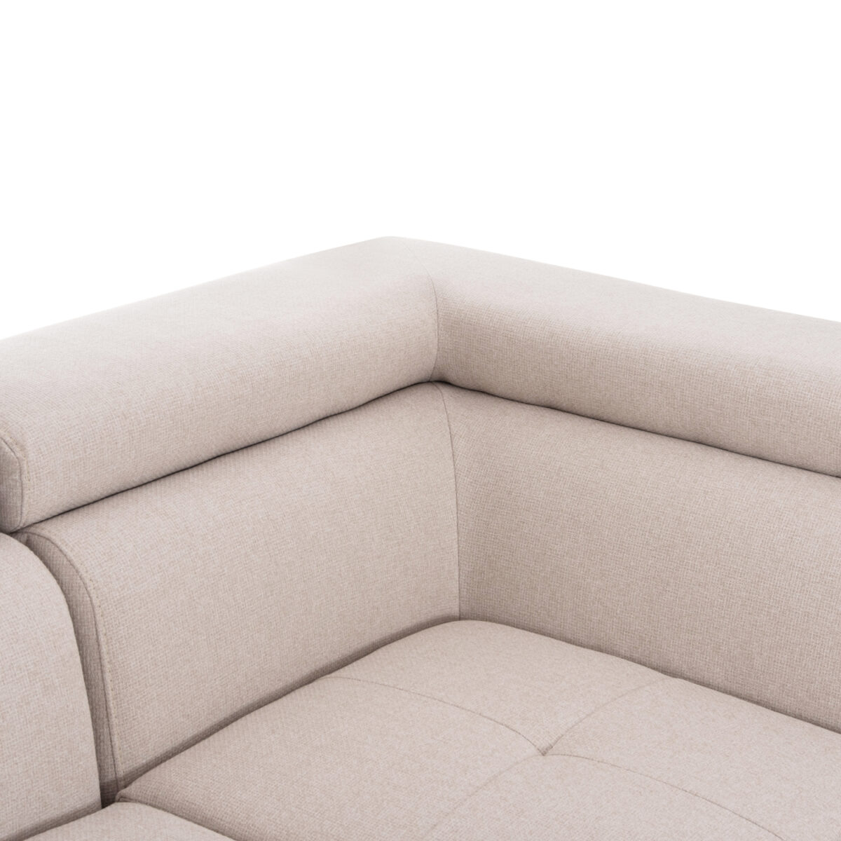 ΓΩΝΙΑΚΟΣ ΚΑΝΑΠΕΣ-ΚΡΕΒΑΤΙ ΜΕ ΑΠΟΘ.ΧΩΡΟ ENCORE HM3301.03R ΜΠΕΖ ΥΦΑΣΜΑ 285x205x90Υεκ. - Image 8