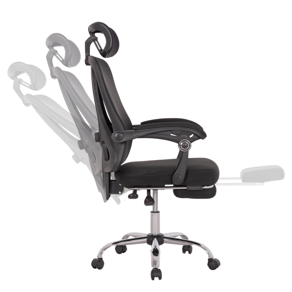 ΚΑΡΕΚΛΑ ΓΡΑΦΕΙΟΥ BARNET HM18258.01 ΜΑΥΡΟ MESH-ΜΑΥΡΟΣ ΣΚΕΛΕΤΟΣ NYLON 61x62x123Υ - Image 4