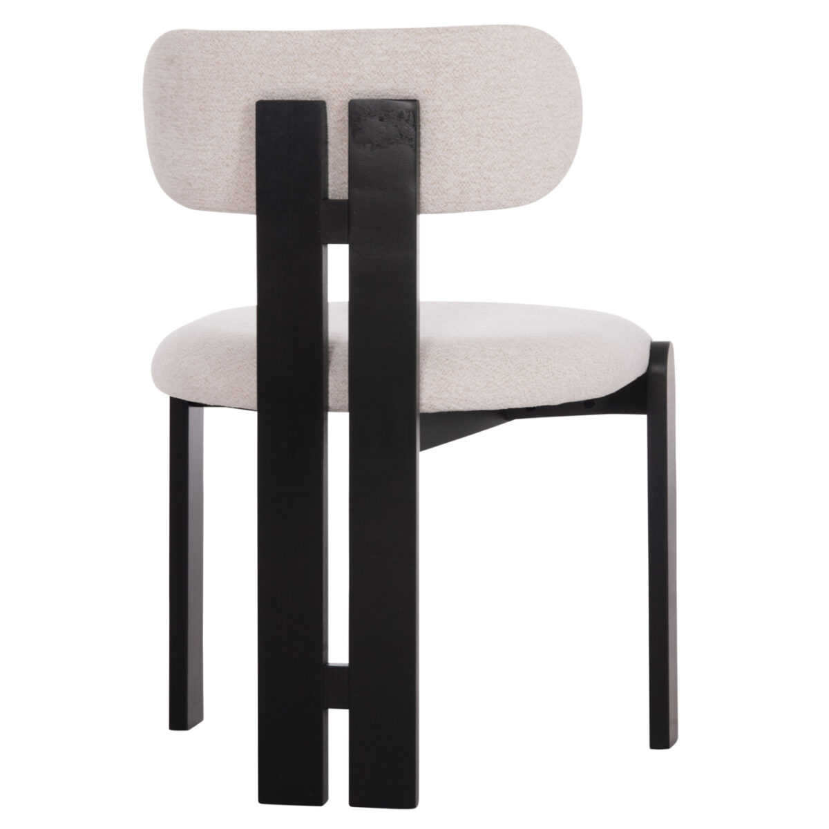 ΚΑΡΕΚΛΑ ΤΡΑΠΕΖΑΡΙΑΣ KARVO HM18252.02 ΕΚΡΟΥ ΥΦΑΣΜΑ--ΞΥΛΟ ΣΕ ΜΑΥΡΟ 57x50x78,5Υεκ. - Image 5