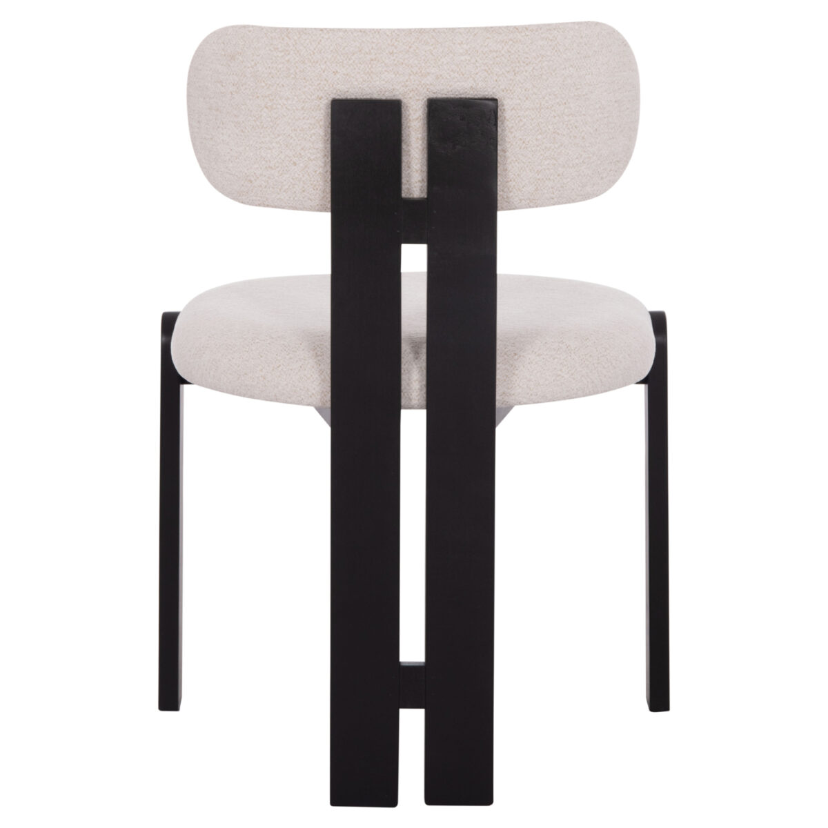 ΚΑΡΕΚΛΑ ΤΡΑΠΕΖΑΡΙΑΣ KARVO HM18252.02 ΕΚΡΟΥ ΥΦΑΣΜΑ--ΞΥΛΟ ΣΕ ΜΑΥΡΟ 57x50x78,5Υεκ. - Image 6