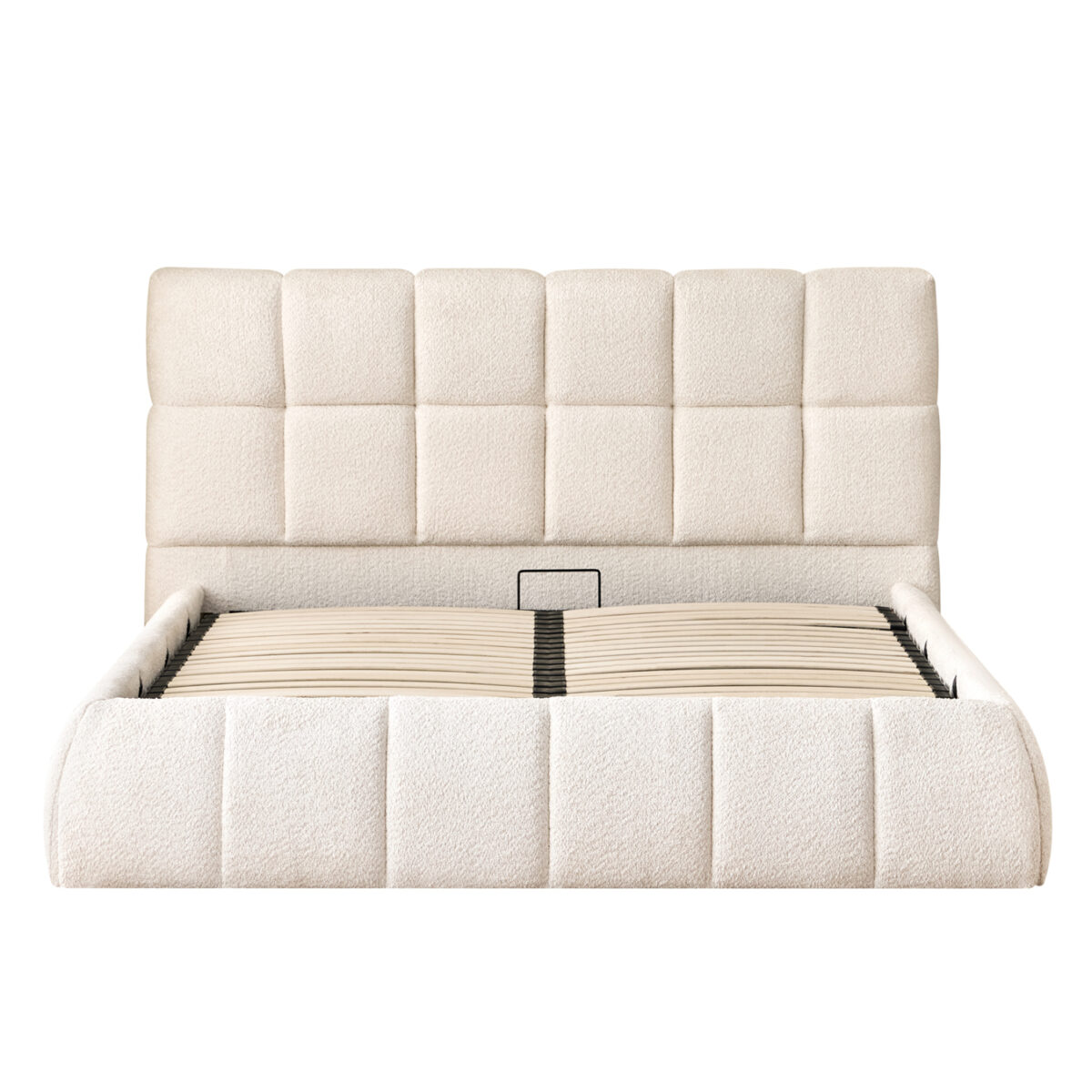 ΚΡΕΒΑΤΙ ΔΙΠΛΟ EDDY HM731.03 ΜΠΕΖ ΜΠΟΥΚΛΕ & ΑΠΟΘΗΚΕΥΤΙΚΟΣ ΧΩΡΟΣ ΓΙΑ  ΣΤΡΩΜΑ 160x200εκ - Image 4