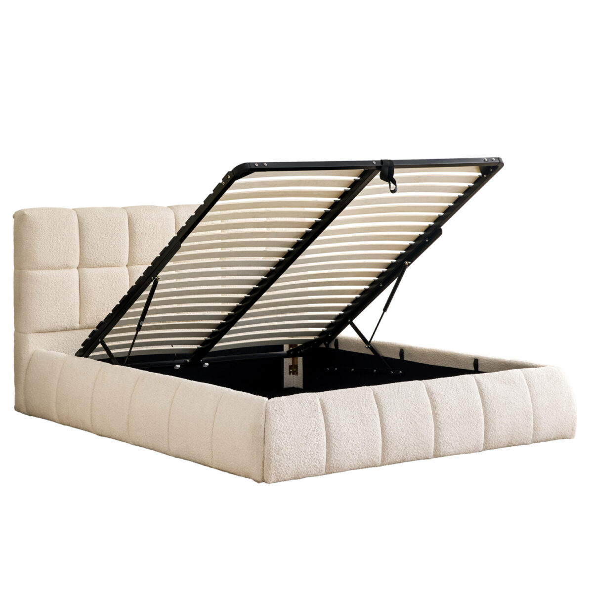 ΚΡΕΒΑΤΙ ΔΙΠΛΟ EDDY HM731.03 ΜΠΕΖ ΜΠΟΥΚΛΕ & ΑΠΟΘΗΚΕΥΤΙΚΟΣ ΧΩΡΟΣ ΓΙΑ  ΣΤΡΩΜΑ 160x200εκ - Image 6