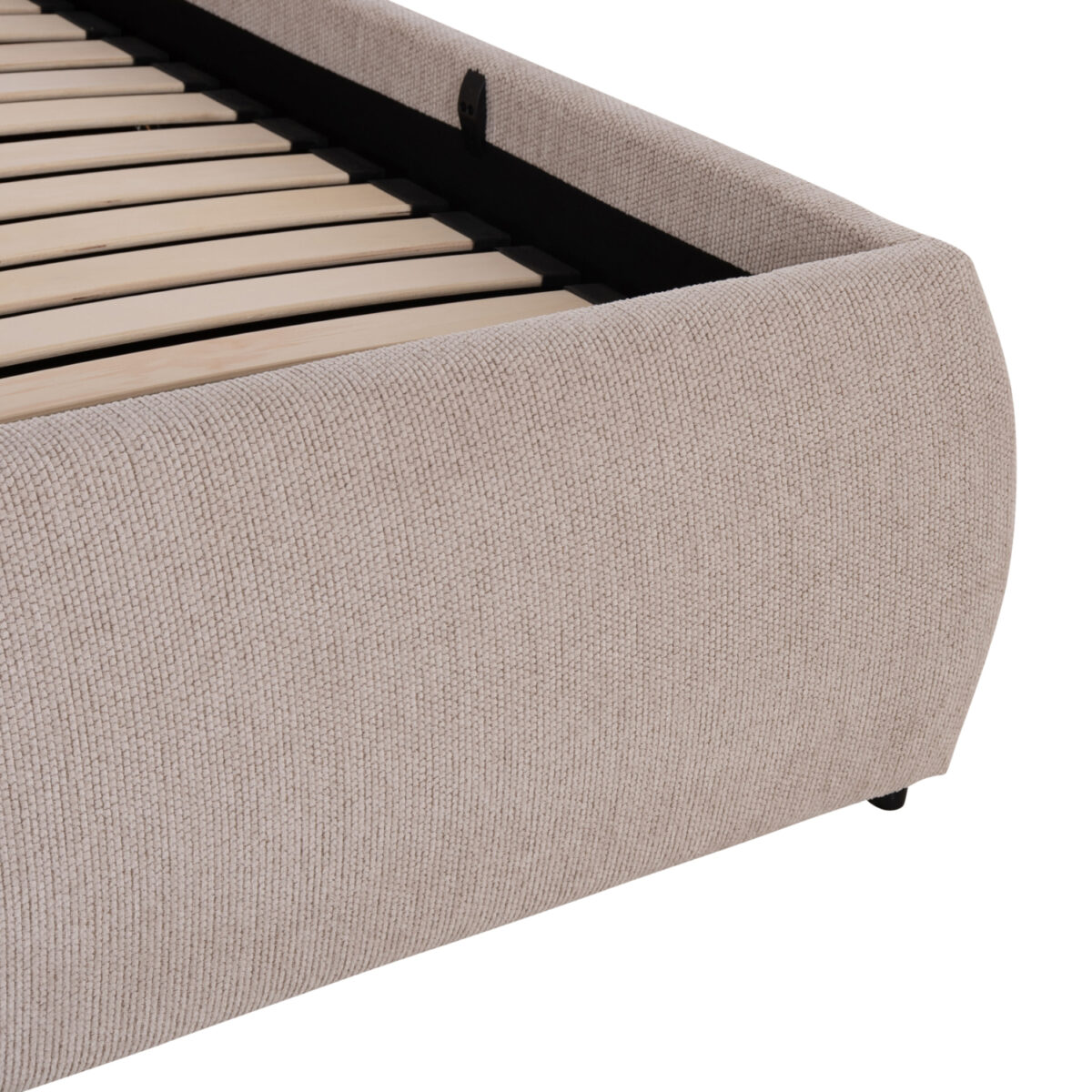 ΚΡΕΒΑΤΙ ΔΙΠΛΟ SANDRA HM732.03 ΜΠΕΖ ΥΦΑΣΜΑ & ΑΠΟΘΗΚΕΥΤΙΚΟΣ ΧΩΡΟΣ ΓΙΑ  ΣΤΡΩΜΑ 160x200εκ - Image 9