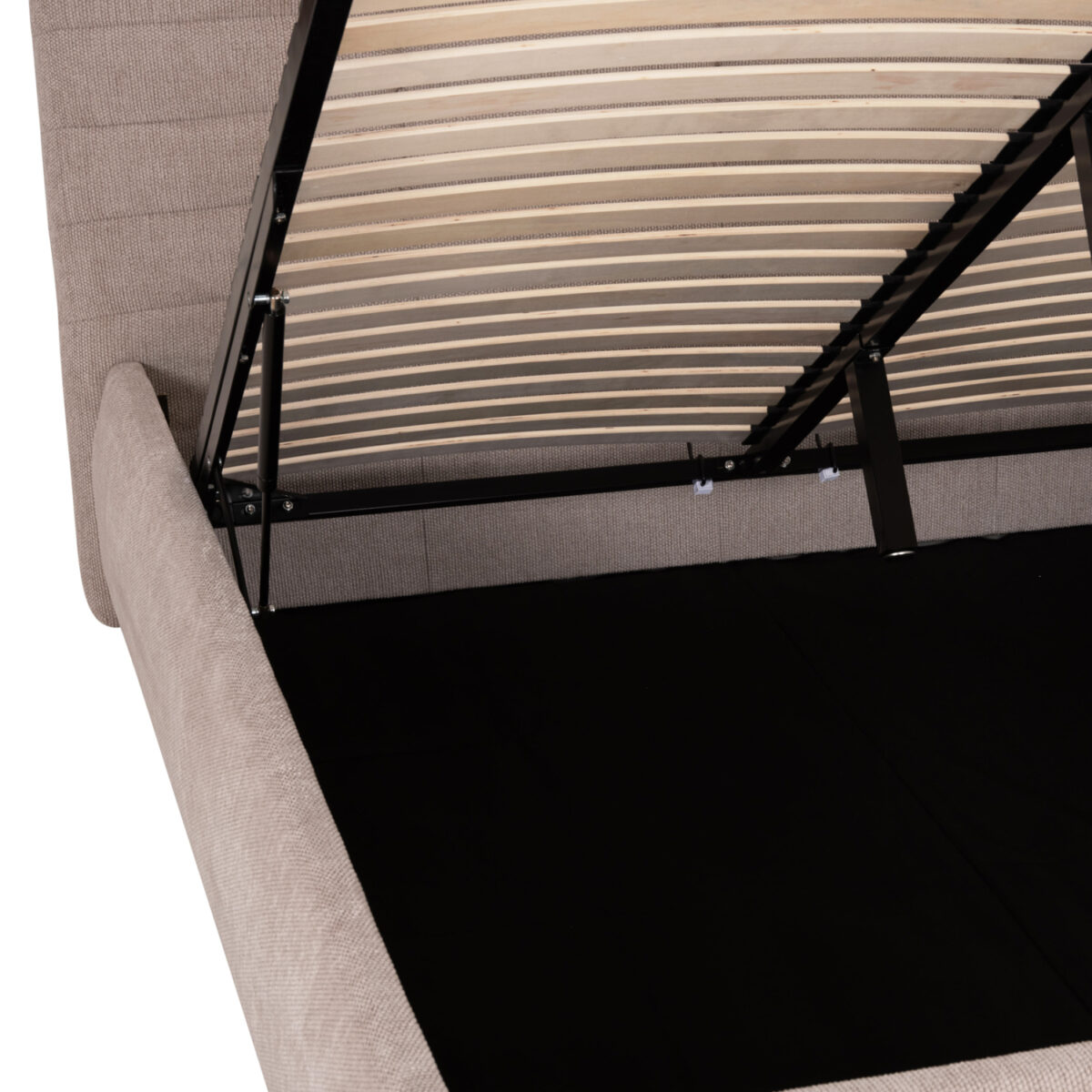 ΚΡΕΒΑΤΙ ΔΙΠΛΟ SANDRA HM732.03 ΜΠΕΖ ΥΦΑΣΜΑ & ΑΠΟΘΗΚΕΥΤΙΚΟΣ ΧΩΡΟΣ ΓΙΑ  ΣΤΡΩΜΑ 160x200εκ - Image 10