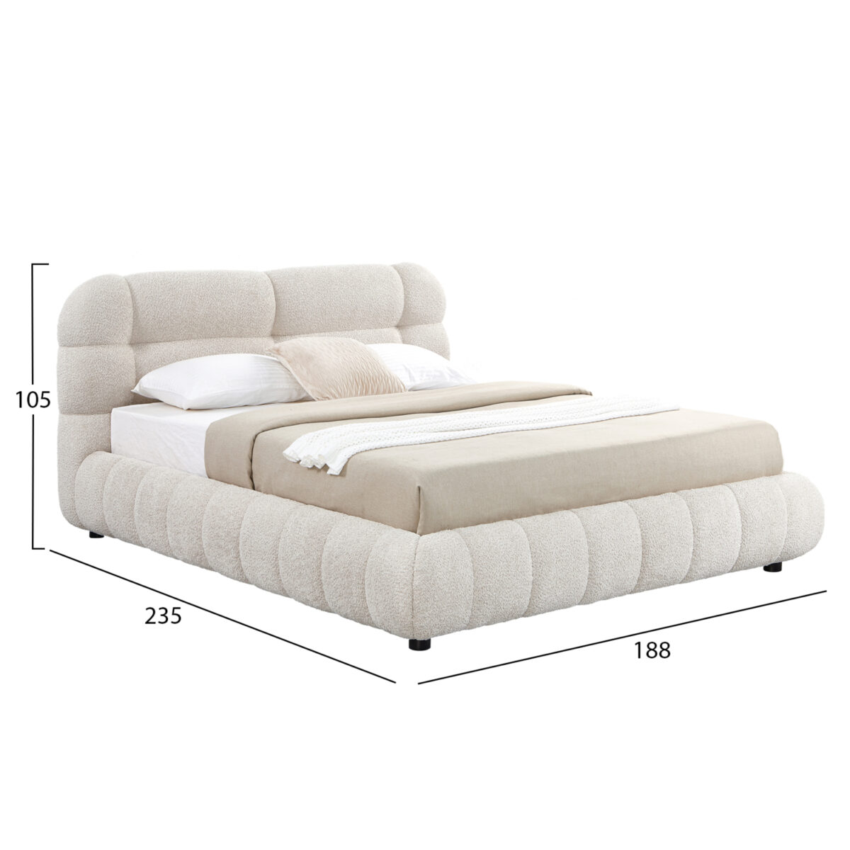 ΚΡΕΒΑΤΙ ΜΕ ΑΠΟΘ.ΧΩΡΟ MOLEN HM730.03 ΜΠΕΖ ΜΠΟΥΚΛΕ ΥΦΑΣΜΑ--ΓΙΑ ΣΤΡΩΜΑ 160x200εκ - Image 3