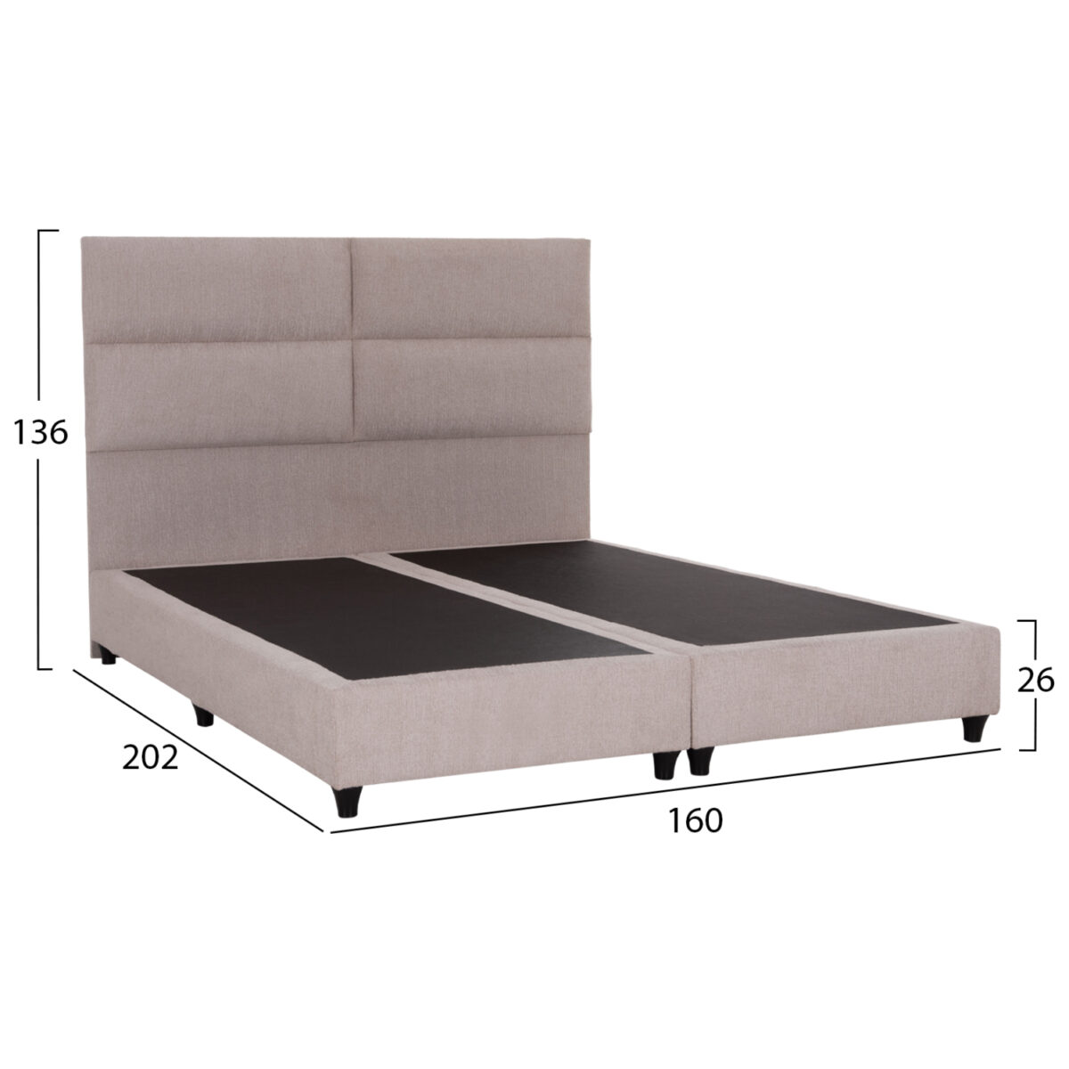 ΚΡΕΒΑΤΙ MILO HM616.32 ΜΠΕΖ ΥΦΑΣΜΑ ΓΙΑ ΣΤΡΩΜΑ 160x200εκ - Image 3