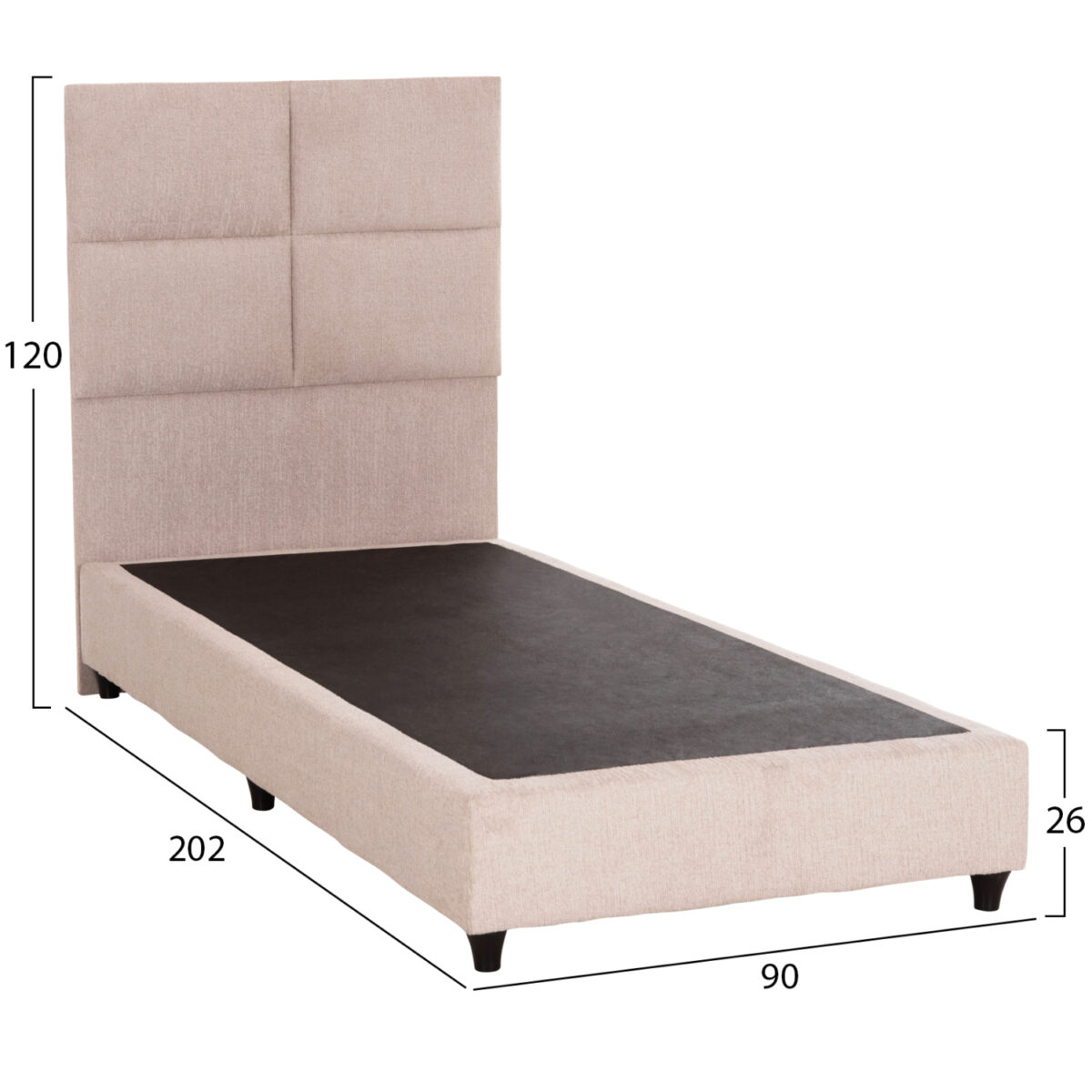 ΚΡΕΒΑΤΙ ΜΟΝΟ MILO HM652.32 ΜΠΕΖ TEDDY ΥΦΑΣΜΑ ΓΙΑ ΣΤΡΩΜΑ 90x200εκ - Image 2