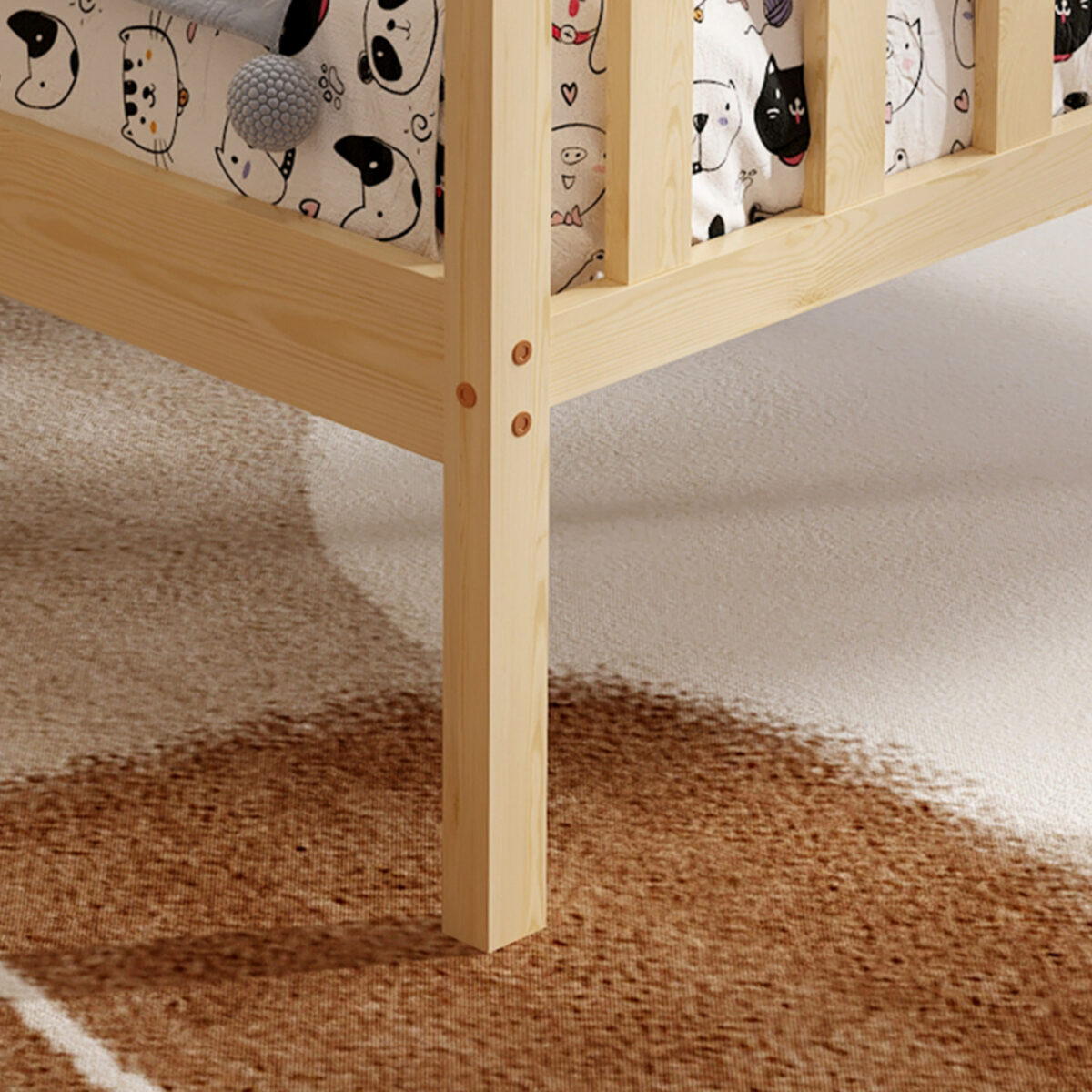 ΚΡΕΒΑΤΙ ΠΑΙΔΙΚΟ ΜΕ ΣΤΡΩΜΑ GIMLY HM21300 ΞΥΛΟ ΠΕΥΚΟΥ ΣΕ ΦΥΣΙΚΟ ΓΙΑ ΣΤΡΩΜΑ 90x190εκ - Image 8