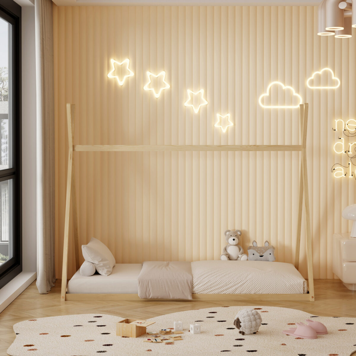 ΚΡΕΒΑΤΙ ΠΑΙΔΙΚΟ ΜΕ ΣΤΡΩΜΑ MUNK HM21306 ΞΥΛΟ ΠΕΥΚΟΥ ΣΕ ΦΥΣΙΚΟ--ΣΤΡΩΜΑ 90x190εκ - Image 5