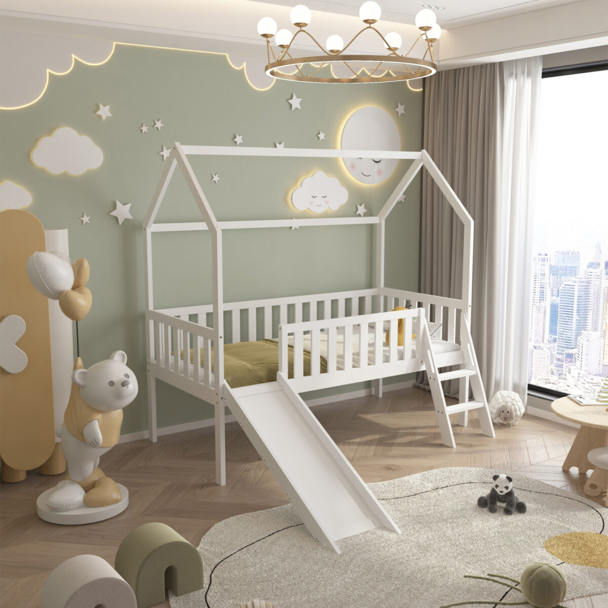 ΚΡΕΒΑΤΙ ΠΑΙΔΙΚΟ ΤΣΟΥΛΗΘΡΑ PHYLLIS HM21310.01 ΠΕΥΚΟ ΣΕ ΛΕΥΚΟ--ΜΕ ΣΤΡΩΜΑ 90x190εκ - Image 2