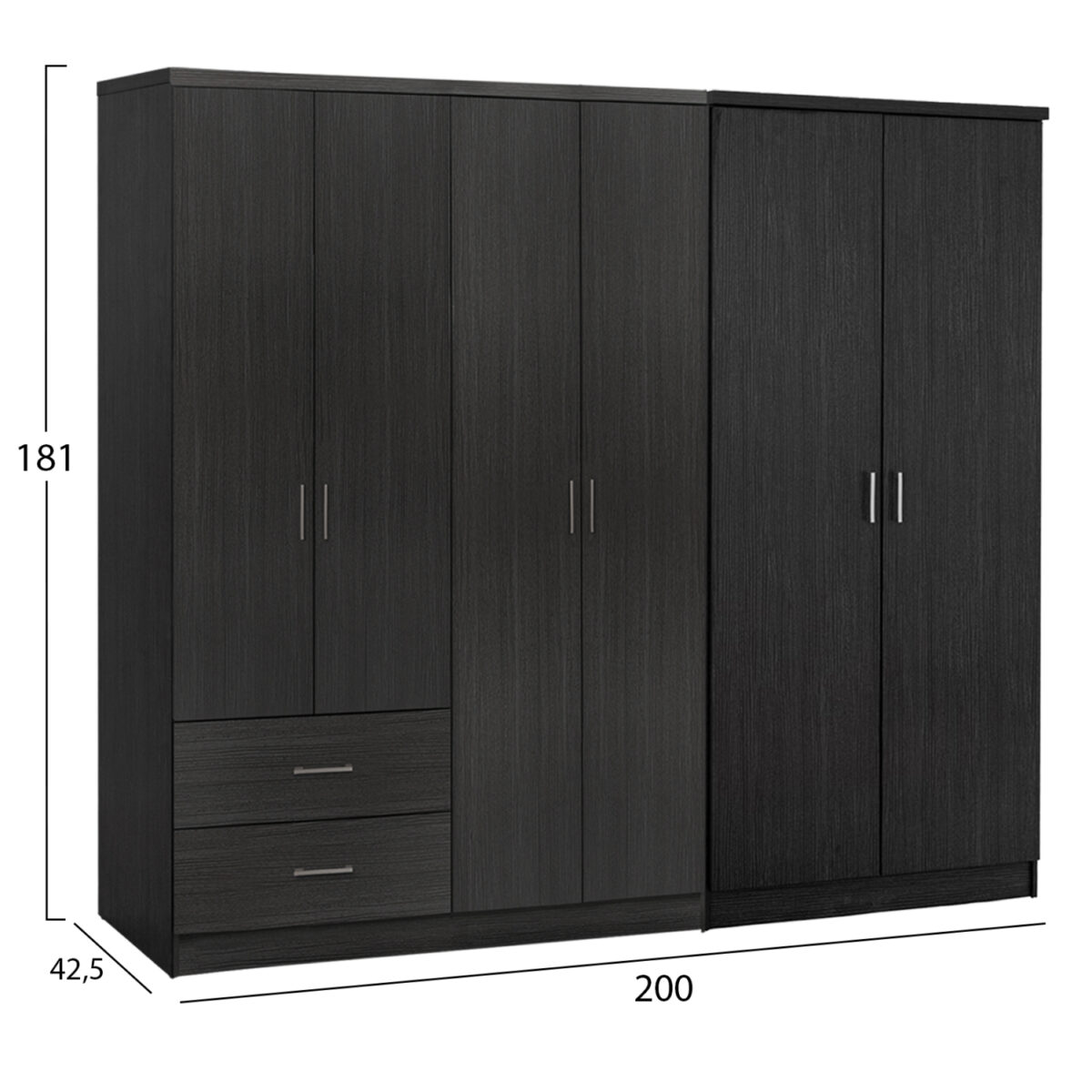 ΝΤΟΥΛΑΠΑ 6ΦΥΛΛΗ BLAKELY HM21235.01 ΜΕΛΑΜΙΝΗ ΧΡΩΜΑ ZEBRANO 201x43x181Υεκ - Image 2