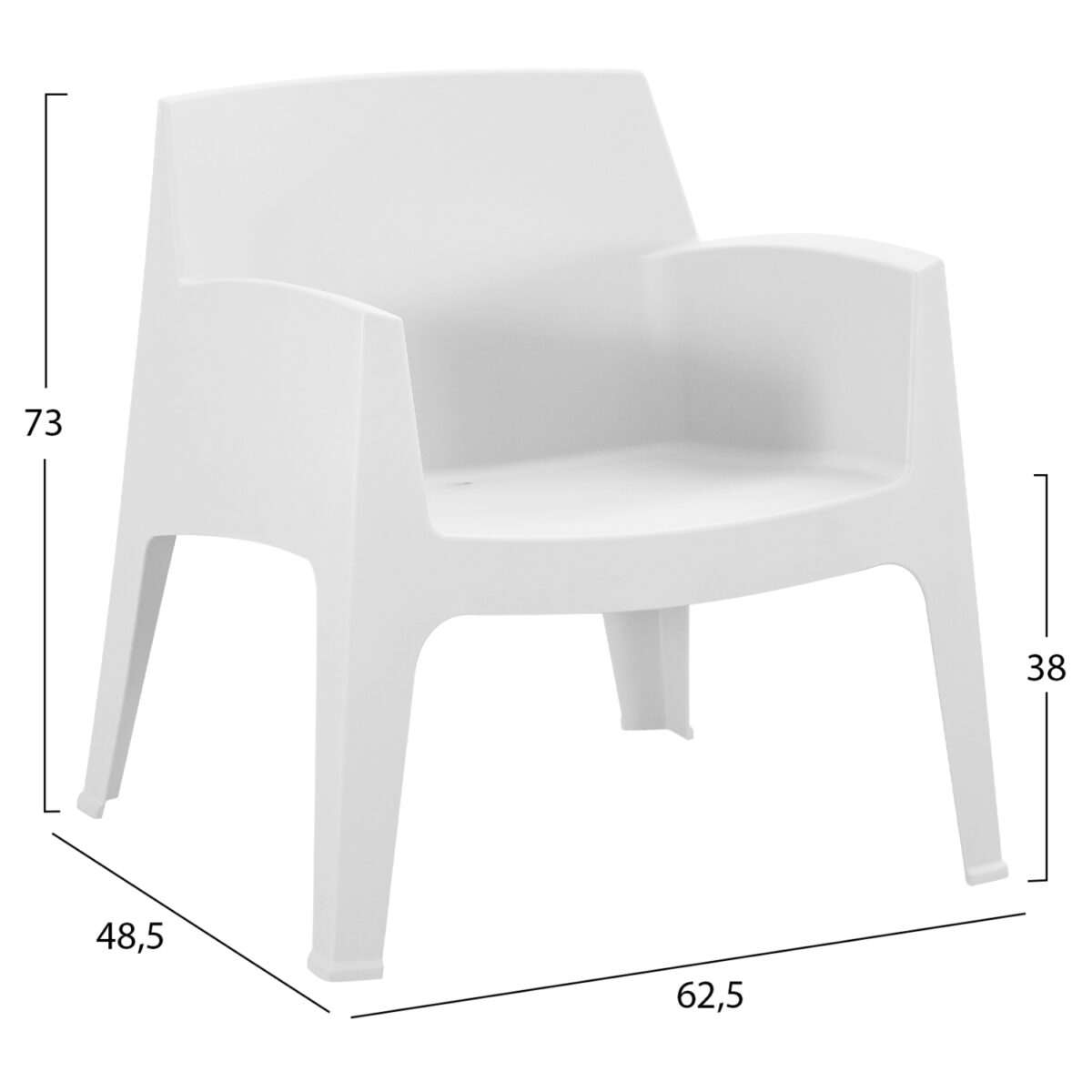 ΠΟΛΥΘΡΟΝΑ ΠΟΛΥΠΡΟΠΥΛΕΝΙΟΥ LOUNGE SLEEK HM6365.01 ΛΕΥΚΟ 62x68x73Υεκ. - Image 2
