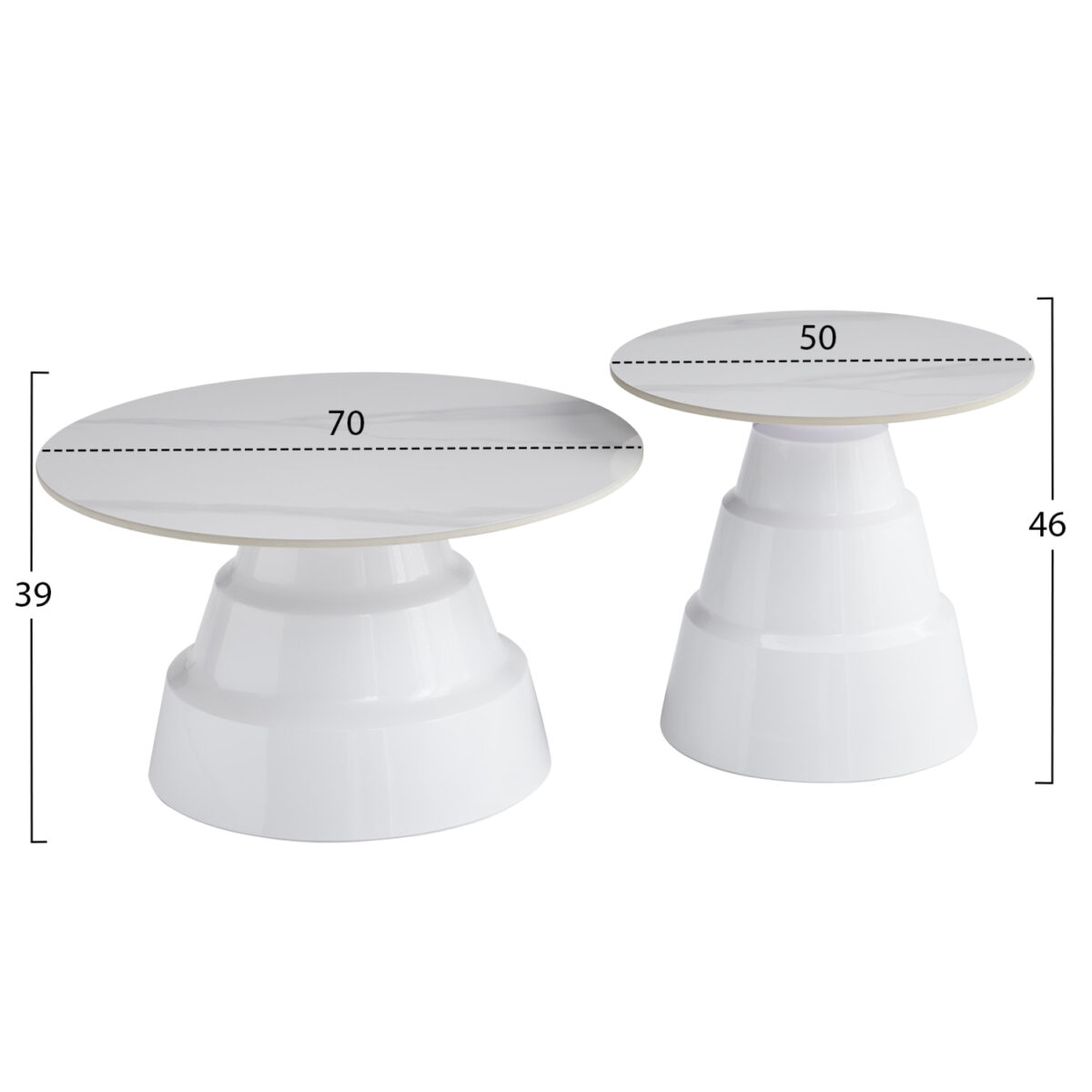 ΣΕΤ 2 ΤΡΑΠΕΖΙΑ ΣΑΛΟΝΙΟΥ LIDOX HM18306.01 SINTERED STONE TOPS KAI ΒΑΣΕΙΣ--ΛΕΥΚΑ Φ50 & Φ70 - Image 2