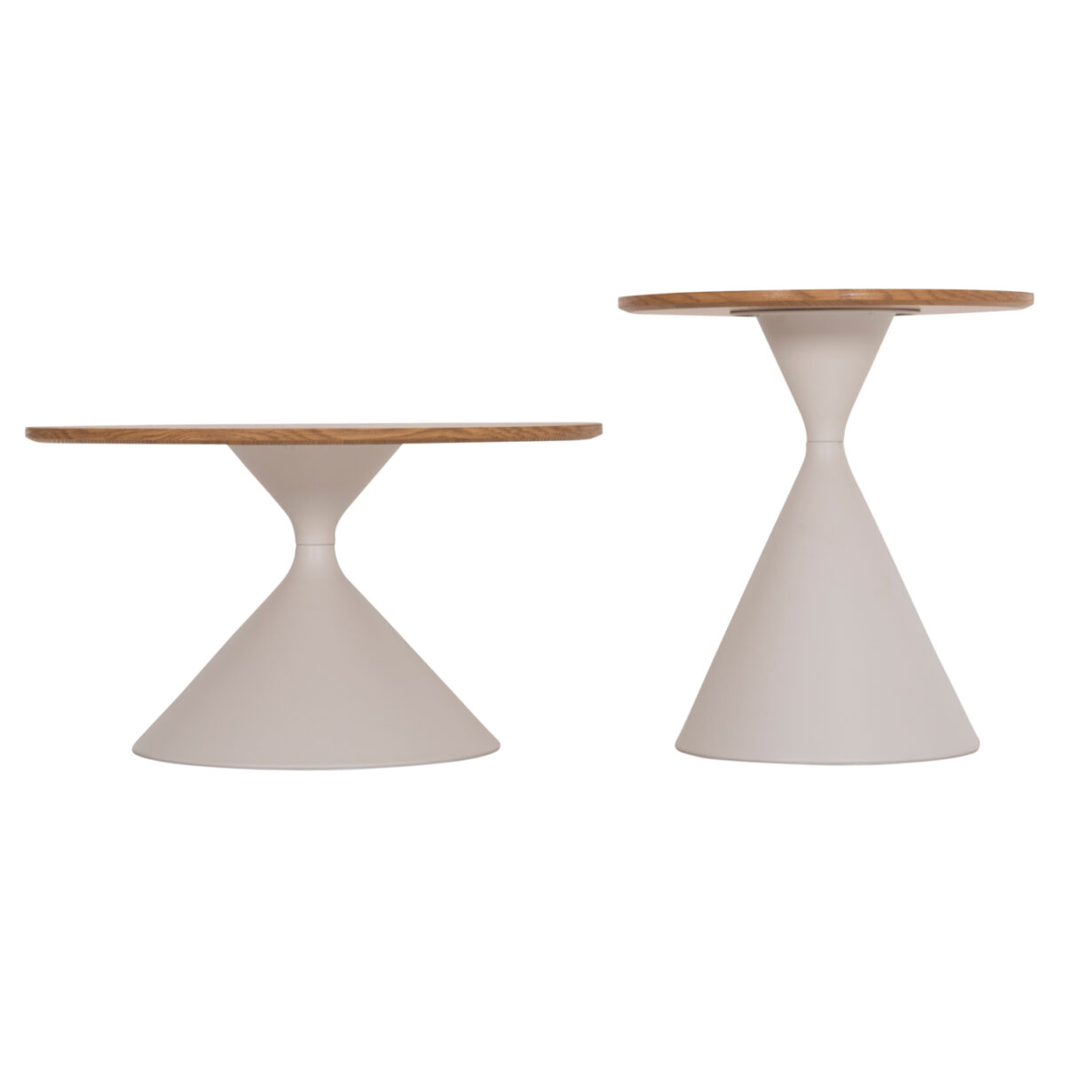 ΣΕΤ 2 ΤΡΑΠΕΖΙΑ ΣΑΛΟΝΙΟΥ JENNEL(X) HM18308.01 ΜΕΤΑΛΛΟ ΛΕΥΚΟ--MDF ΣΕ ΦΥΣΙΚΟ Φ50εκ & Φ70εκ - Image 6