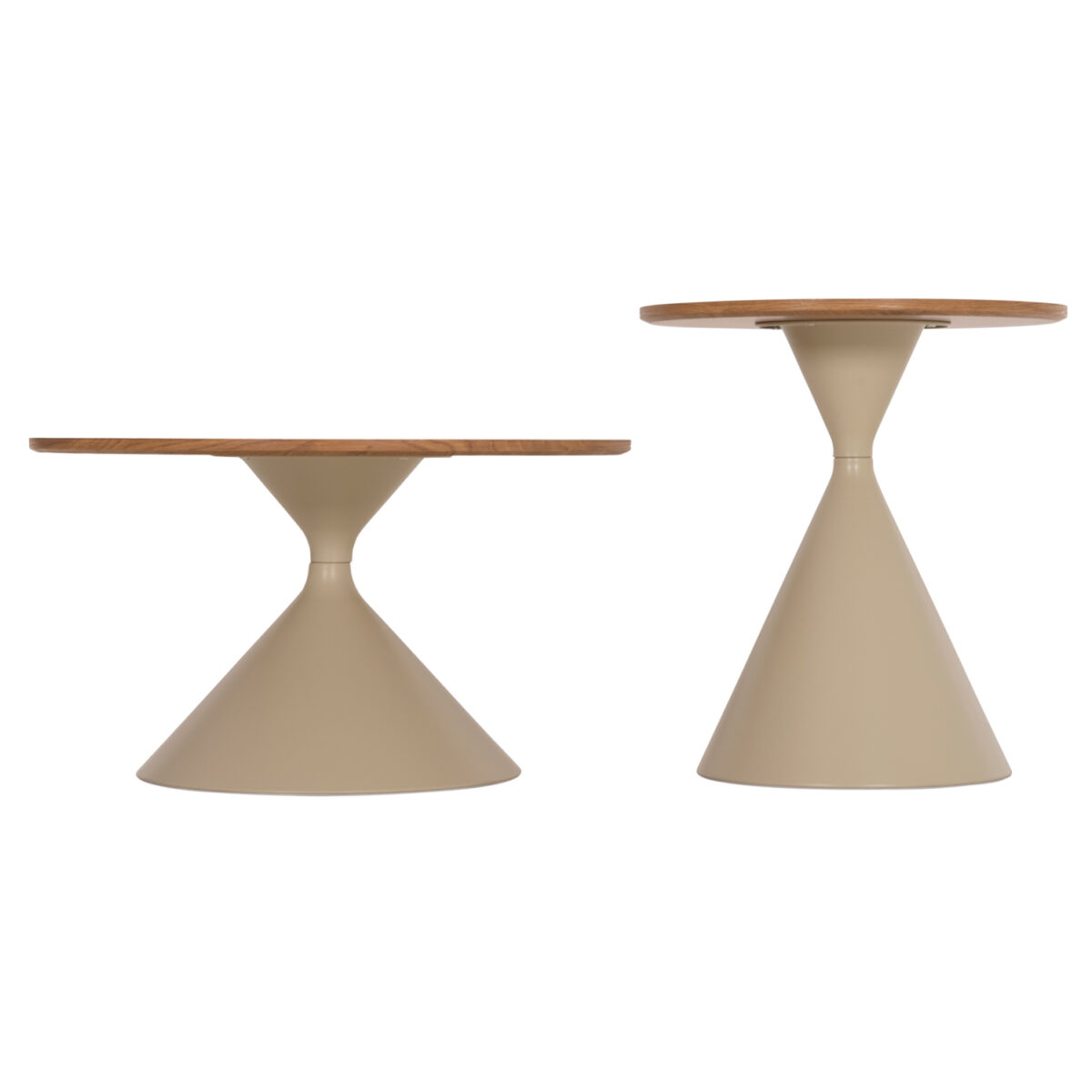 ΣΕΤ 2 ΤΡΑΠΕΖΙΑ ΣΑΛΟΝΙΟΥ JENNEL(X) HM18308.04 ΜΕΤΑΛΛΟ ΣΑΜΠΑΝΙ--MDF ΣΕ ΦΥΣΙΚΟ Φ50εκ & Φ70εκ - Image 5