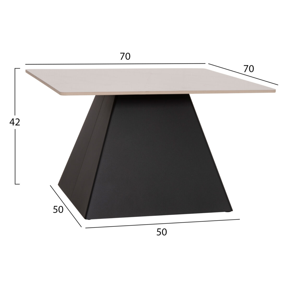 ΣΕΤ 2 ΤΡΑΠΕΖΙΑ ΣΑΛΟΝΙΟΥ QUBER(X) HM18311.02 SINTERED STONE ΤΕΤΡΑΓΩΝΟ--ΒΑΣΕΙΣ ΜΑΥΡΕΣ - Image 2