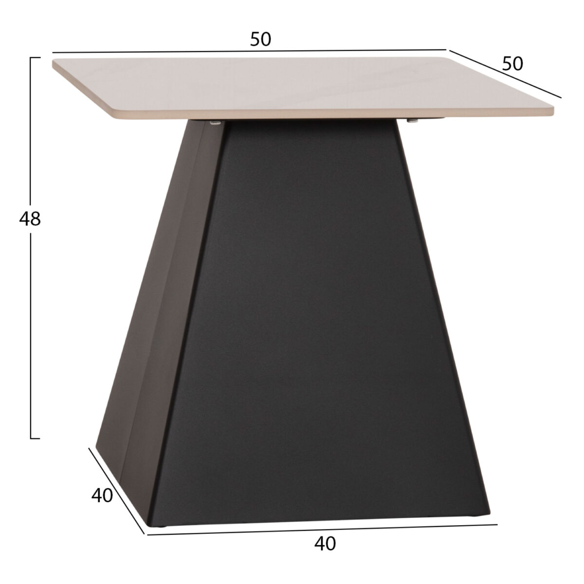 ΣΕΤ 2 ΤΡΑΠΕΖΙΑ ΣΑΛΟΝΙΟΥ QUBER(X) HM18311.02 SINTERED STONE ΤΕΤΡΑΓΩΝΟ--ΒΑΣΕΙΣ ΜΑΥΡΕΣ - Image 3