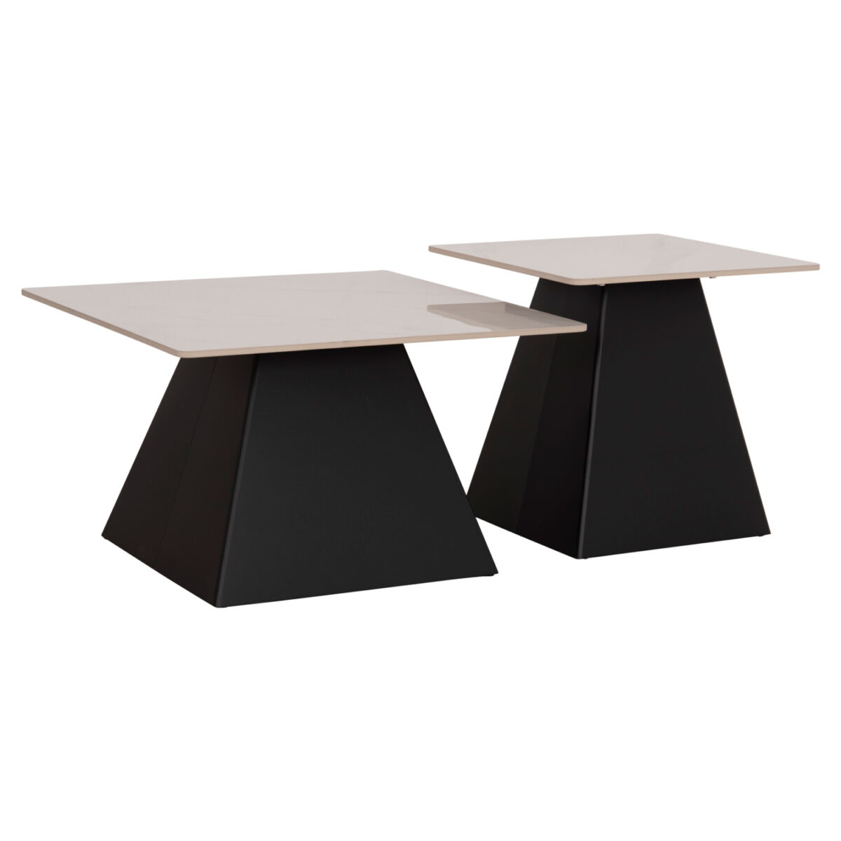 ΣΕΤ 2 ΤΡΑΠΕΖΙΑ ΣΑΛΟΝΙΟΥ QUBER(X) HM18311.02 SINTERED STONE ΤΕΤΡΑΓΩΝΟ--ΒΑΣΕΙΣ ΜΑΥΡΕΣ - Image 5