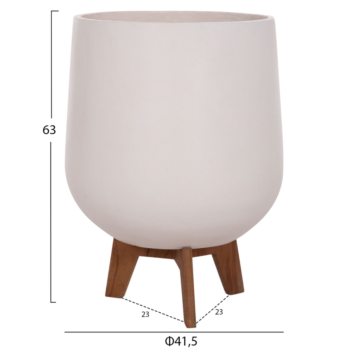 ΣΕΤ 3 ΓΛΑΣΤΡΕΣ ΜΕ TEAK ΒΑΣΕΙΣ TRYLL HM4681.02 FIBER CEMENT ΛΕΥΚΟ - Image 2