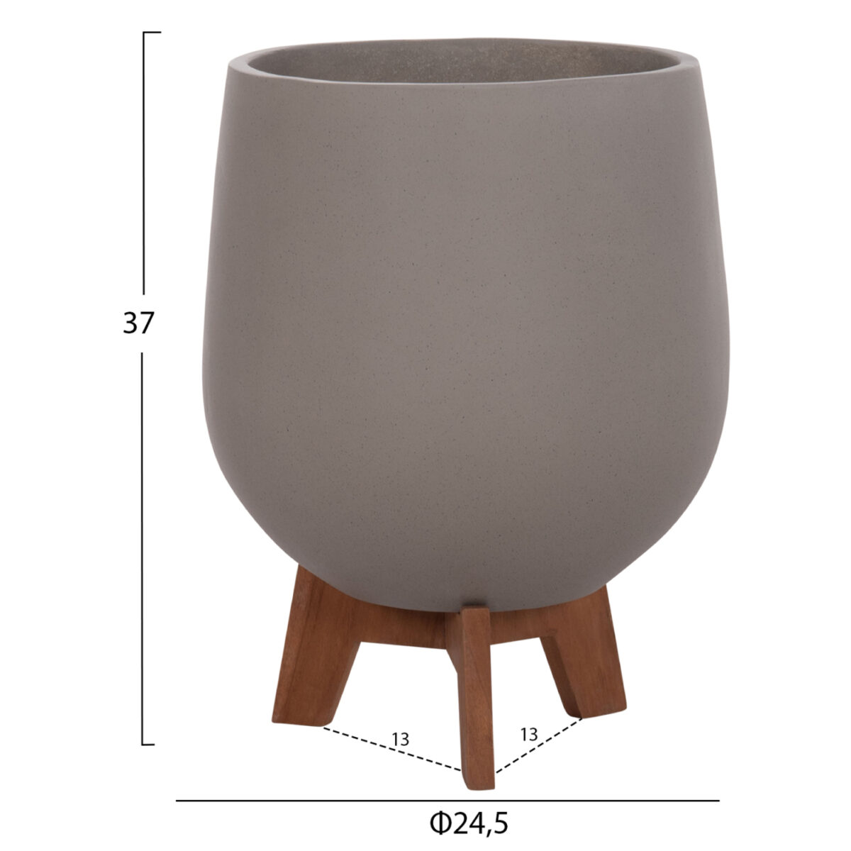 ΣΕΤ 3 ΓΛΑΣΤΡΕΣ ΜΕ TEAK ΒΑΣΕΙΣ TRYLL HM4681.03 FIBER CEMENT--ΓΚΡΙ - Image 4