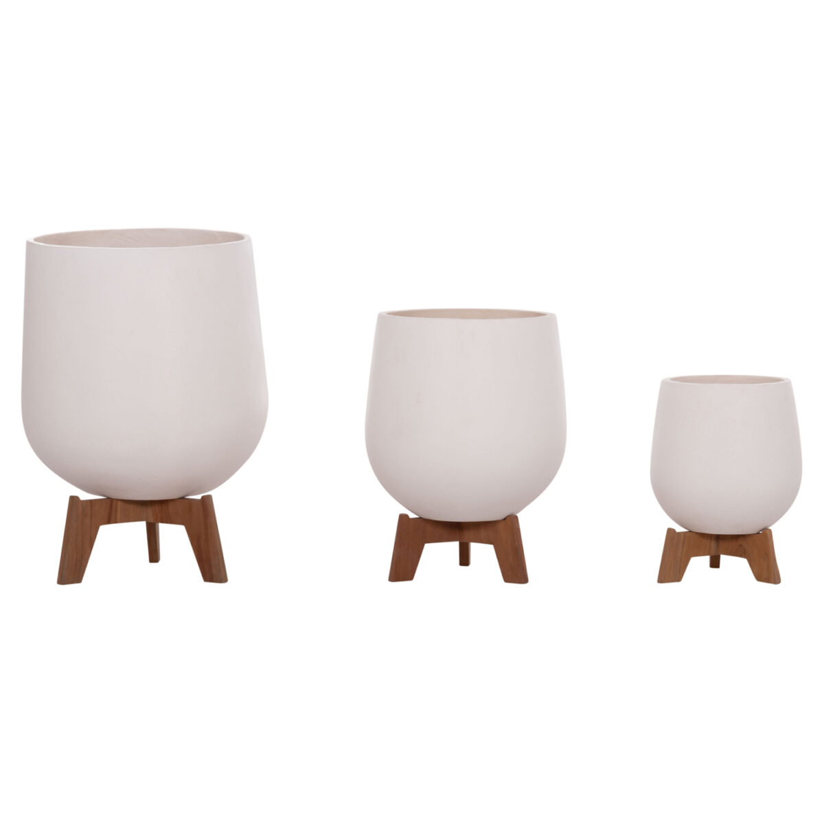 ΣΕΤ 3 ΓΛΑΣΤΡΕΣ ΜΕ TEAK ΒΑΣΕΙΣ TRYLL HM4681.02 FIBER CEMENT ΛΕΥΚΟ - Image 5