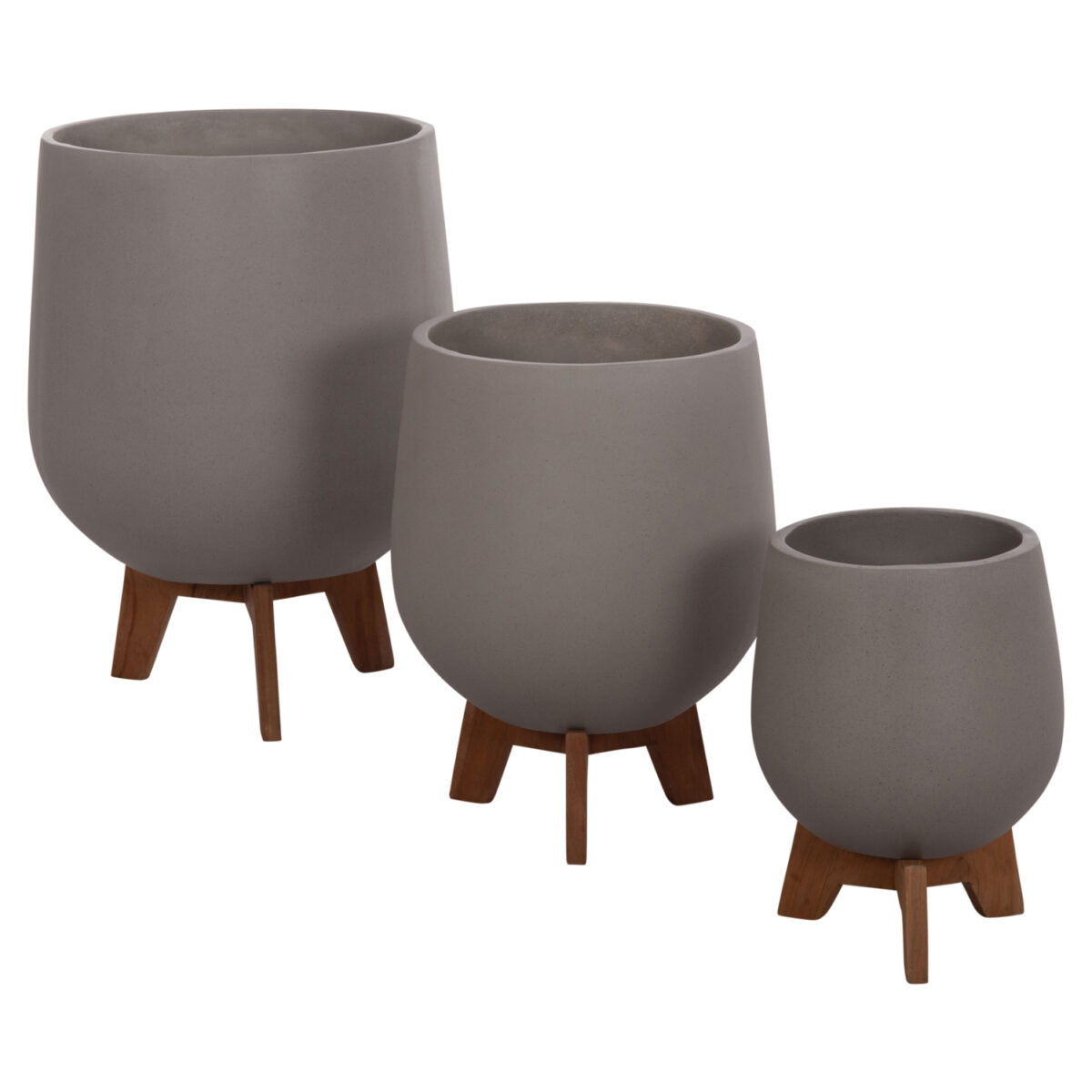 ΣΕΤ 3 ΓΛΑΣΤΡΕΣ ΜΕ TEAK ΒΑΣΕΙΣ TRYLL HM4681.03 FIBER CEMENT--ΓΚΡΙ - Image 6