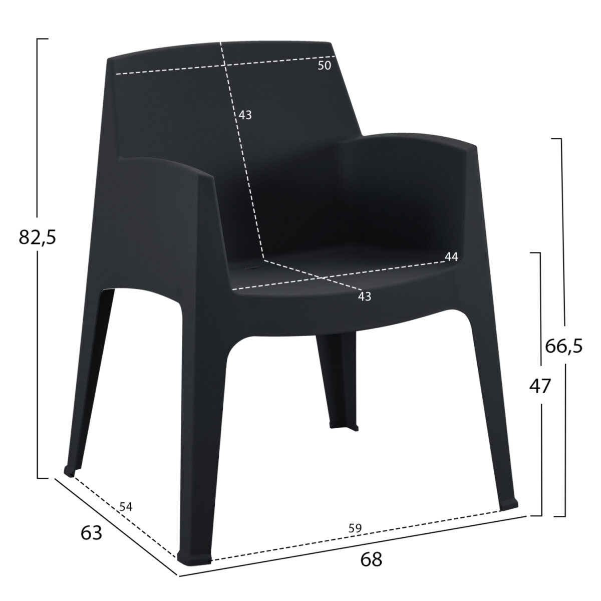 ΣΕΤ 3ΤΜΧ ΠΟΛΥΠΡΟΠΥΛΕΝΙΟΥ SLEEK HM21267.02 ΤΡΑΠΕΖΑΚΙ & 2 ΠΟΛΥΘΡΟΝΕΣ-ΜΑΥΡΟ - Image 2