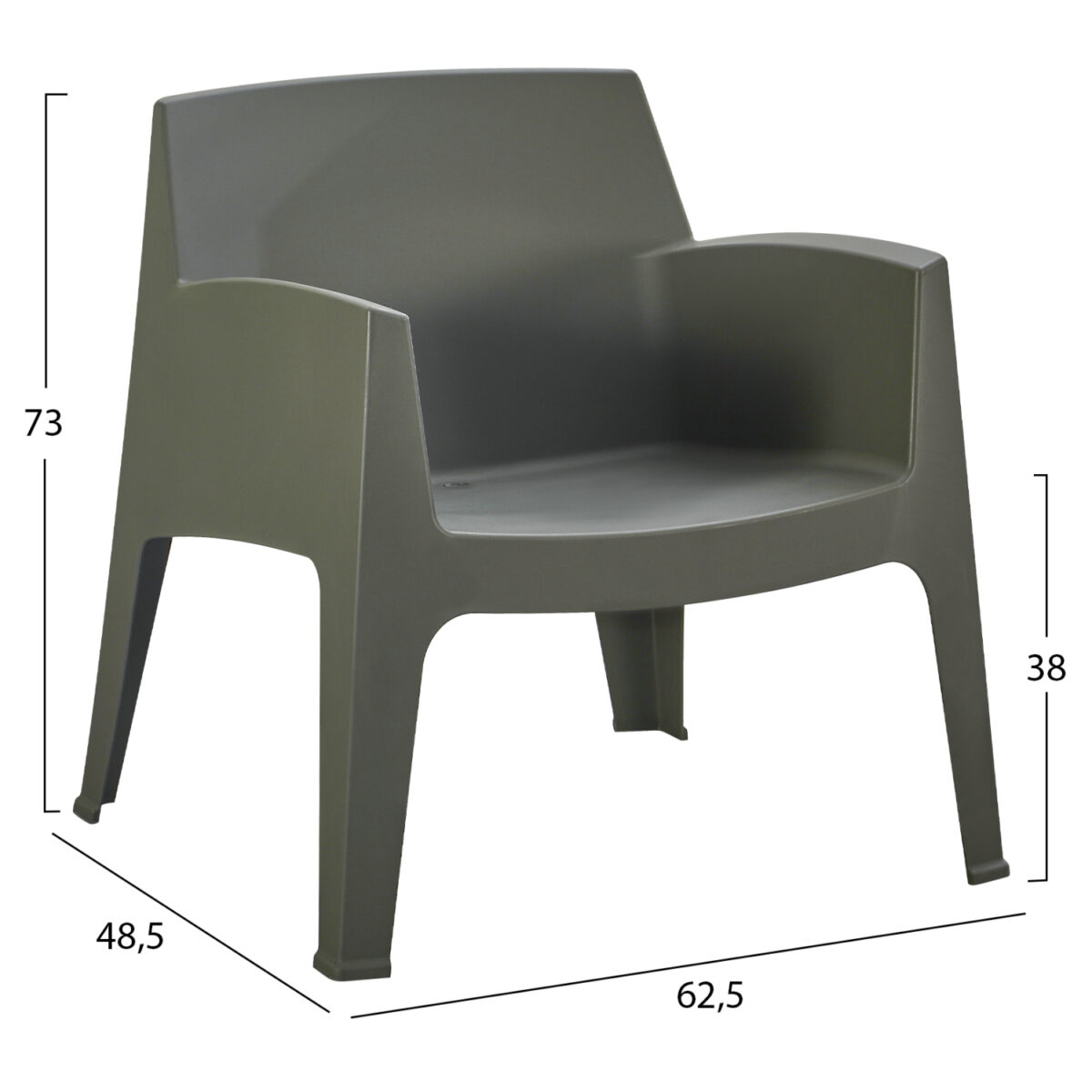 ΣΕΤ LOUNGE 3ΤΜΧ SLEEK HM21274.05 DARK OLIVE GREEN ΠΟΛΥΠΡΟΠΥΛΕΝΙΟ - Image 3