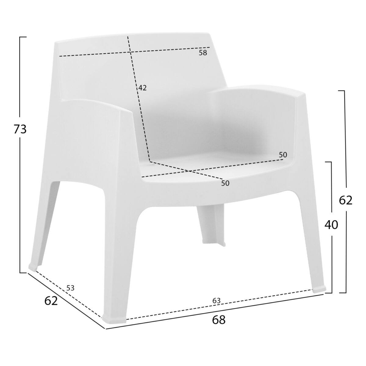 ΣΕΤ LOUNGE 4ΤΜΧ SLEEK HM21275.01 ΛΕΥΚΟ ΠΟΛΥΠΡΟΠΥΛΕΝΙΟ - Image 3