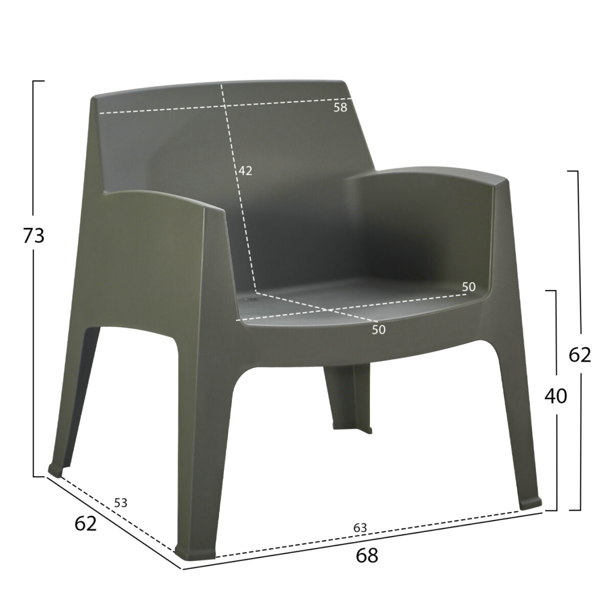 ΣΕΤ LOUNGE 4ΤΜΧ SLEEK HM21275.05 DARK OLIVE GREEN ΠΟΛΥΠΡΟΠΥΛΕΝΙΟ - Image 3