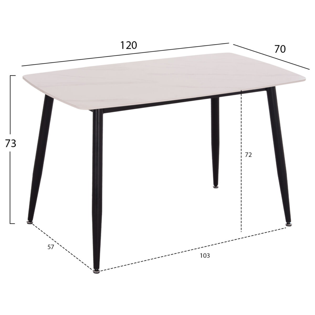 ΣΕΤ ΤΡΑΠΕΖΑΡΙΑΣ 5ΤΜΧ RAVEN HM21067.01 ΚΕΡΑΜΙΚΟ TOP ΛΕΥΚΟ ΜΑΡΜΑΡΟ--ΜΕΤΑΛΛΟ - Image 2