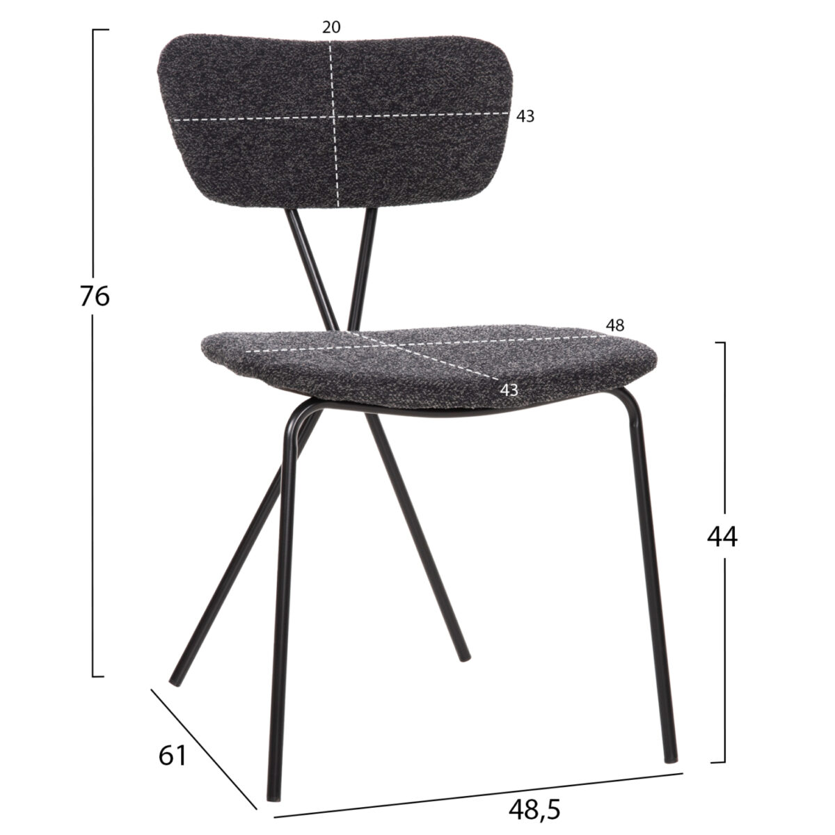 ΣΕΤ ΤΡΑΠΕΖΑΡΙΑΣ 5ΤΜΧ BROLIN HM21200 MDF TOP & ΜΕΤΑΛΛΟ ΜΑΥΡΟ-ΣΚΟΥΡΟ ΓΚΡΙ ΥΦΑΣΜΑ - Image 3