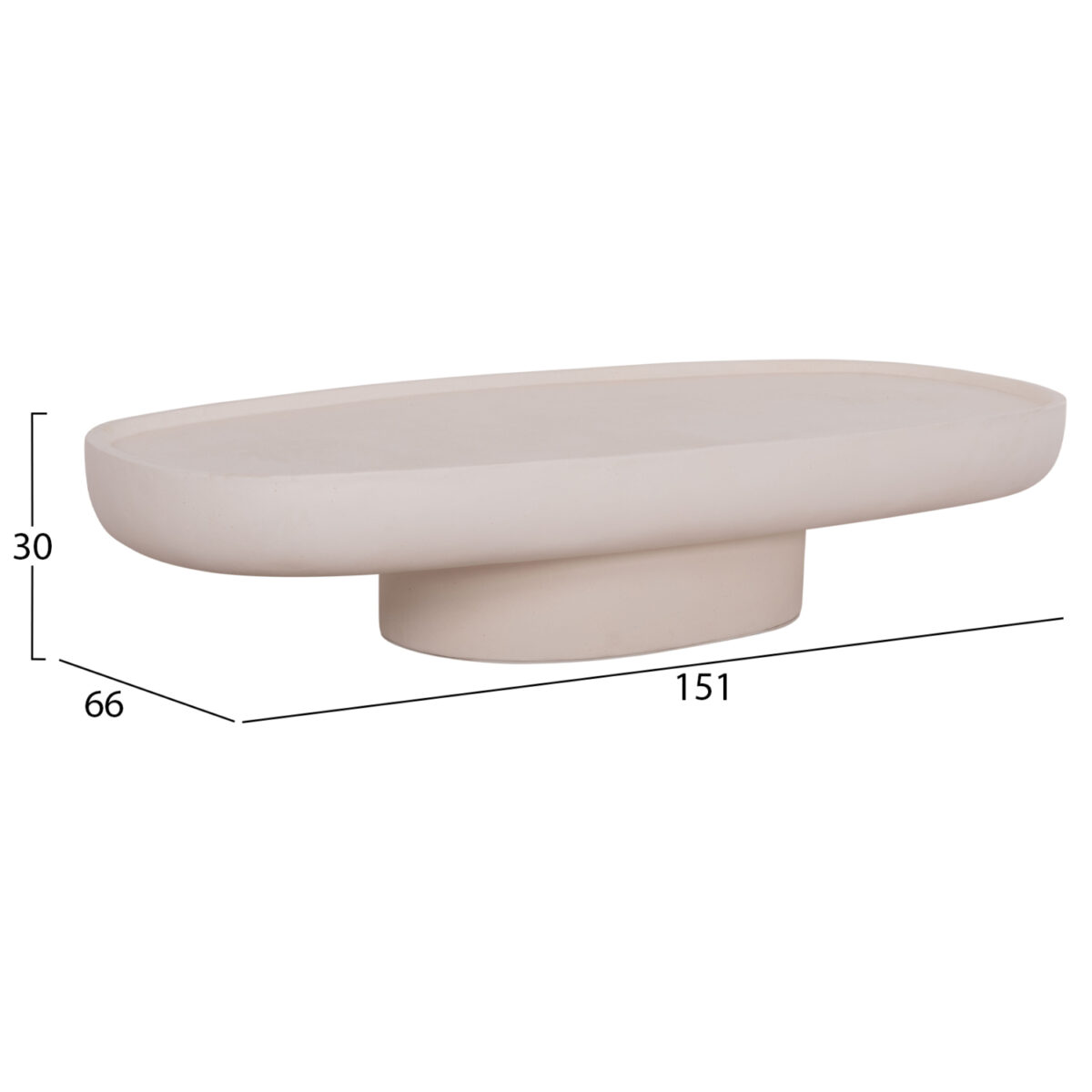 ΤΡΑΠΕΖΙ ΣΑΛΟΝΙΟΥ DESSY HM18153.02 FIBER CEMENT ΣΕ ΛΕΥΚΟ--151x66x30Υεκ. - Image 2