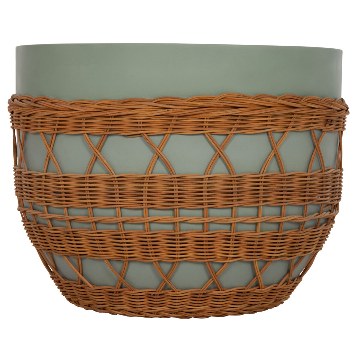 ΤΡΑΠΕΖΙ ΣΑΛΟΝΙΟΥ VILHENA HM18165 FIBER CEMENT ΠΡΑΣΙΝΟ-RATTAN ΦΥΣΙΚΟ Φ56x47Υεκ. - Image 3