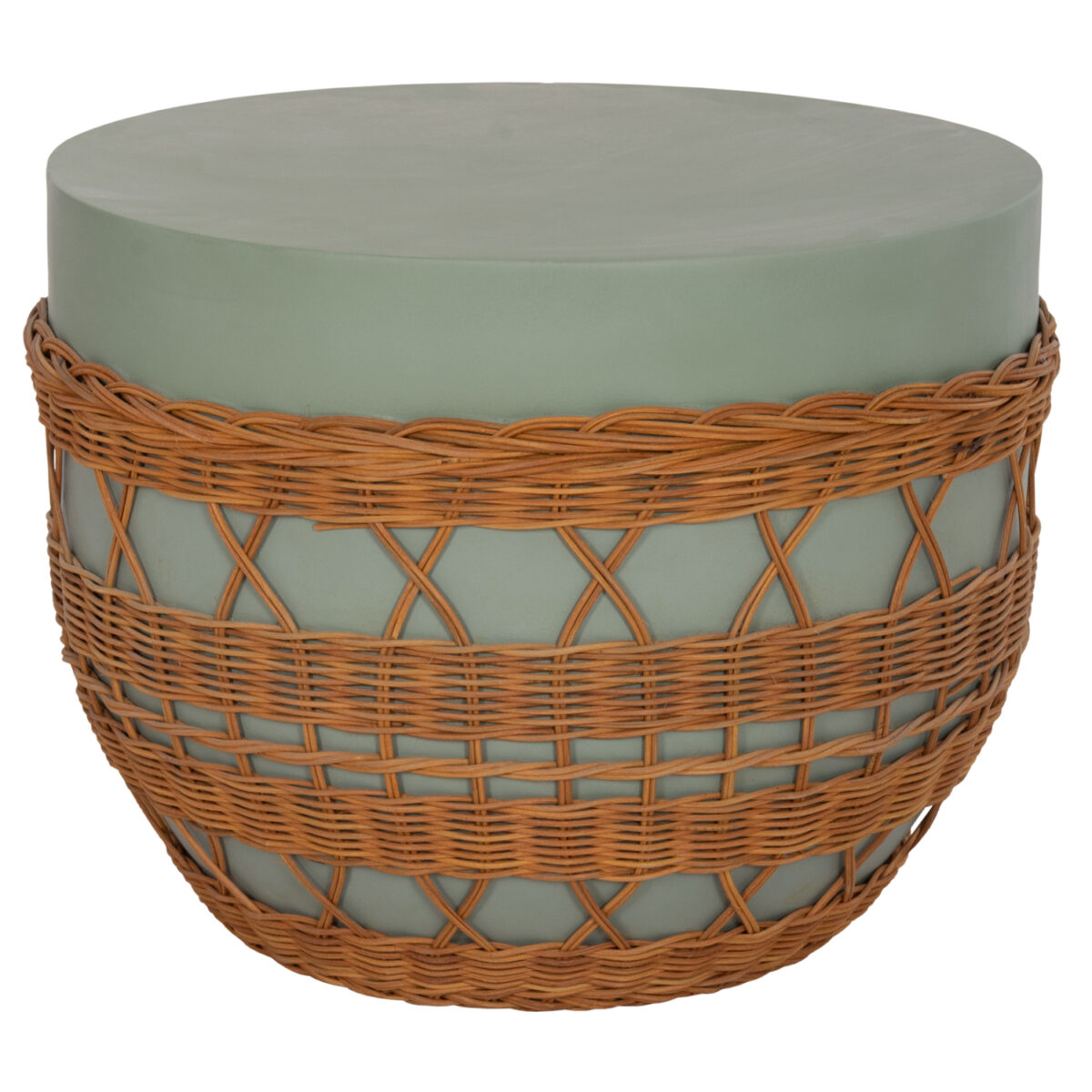 ΤΡΑΠΕΖΙ ΣΑΛΟΝΙΟΥ VILHENA HM18165 FIBER CEMENT ΠΡΑΣΙΝΟ-RATTAN ΦΥΣΙΚΟ Φ56x47Υεκ. - Image 7