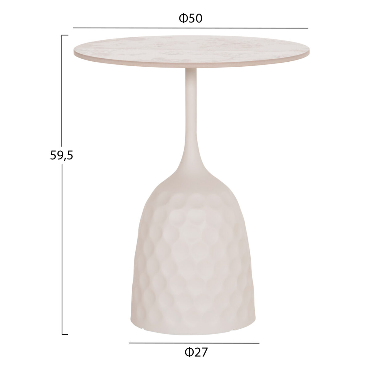 ΤΡΑΠΕΖΙ ΣΑΛΟΝΙΟΥ LONGSTEM HM18317.01 ΒΑΣΗ ΛΕΥΚΗ--SINTERED STONE CALACATA GOLD Φ50 - Image 2