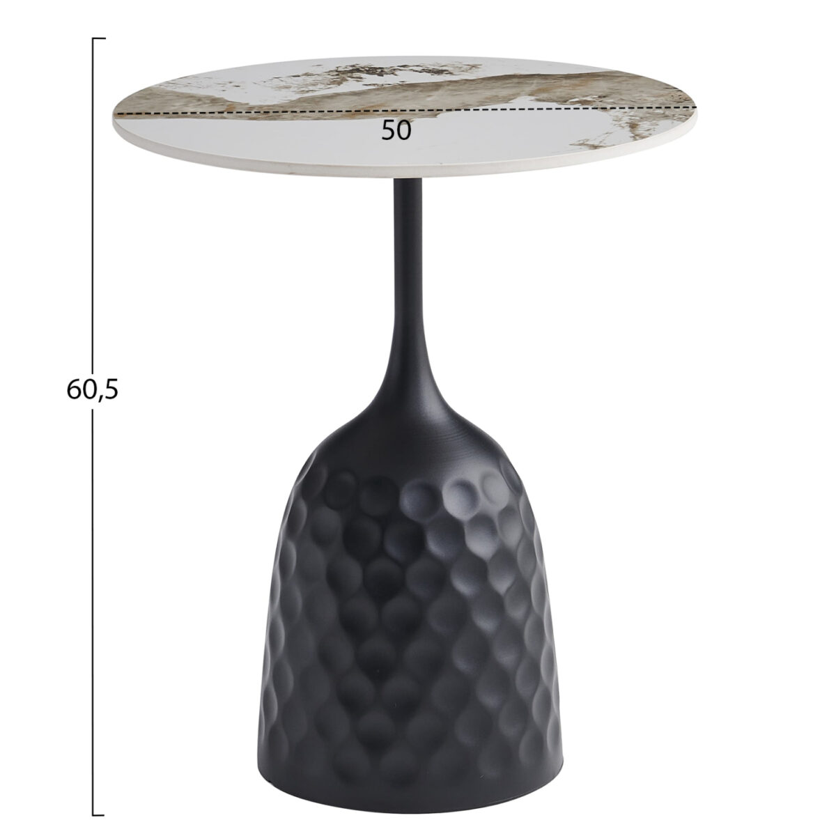 ΤΡΑΠΕΖΙ ΣΑΛΟΝΙΟΥ LONGSTEM HM18317.02 ΒΑΣΗ ΜΑΥΡΗ--SINTERED STONE PANDORA SCHEME Φ50 - Image 2