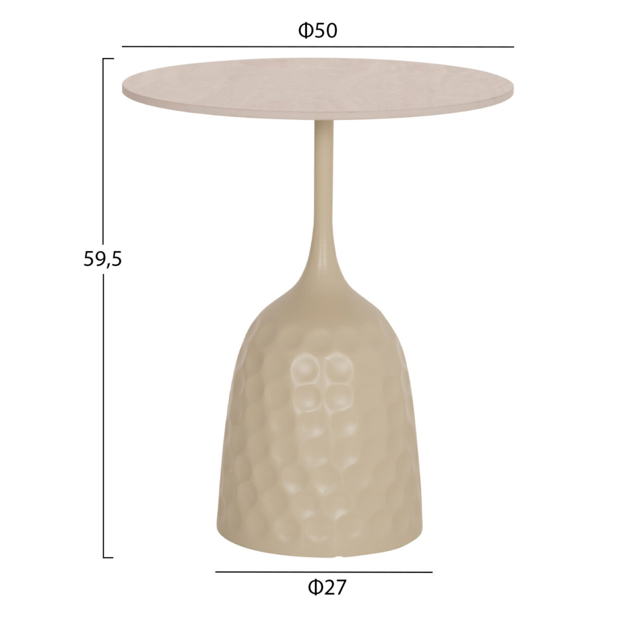 ΤΡΑΠΕΖΙ ΣΑΛΟΝΙΟΥ LONGSTEM HM18317.04 ΒΑΣΗ ΣΑΜΠΑΝΙ--ΚΕΡΑΜΙΚΟ TOP TRAVERTINE STONE Φ50 - Image 2