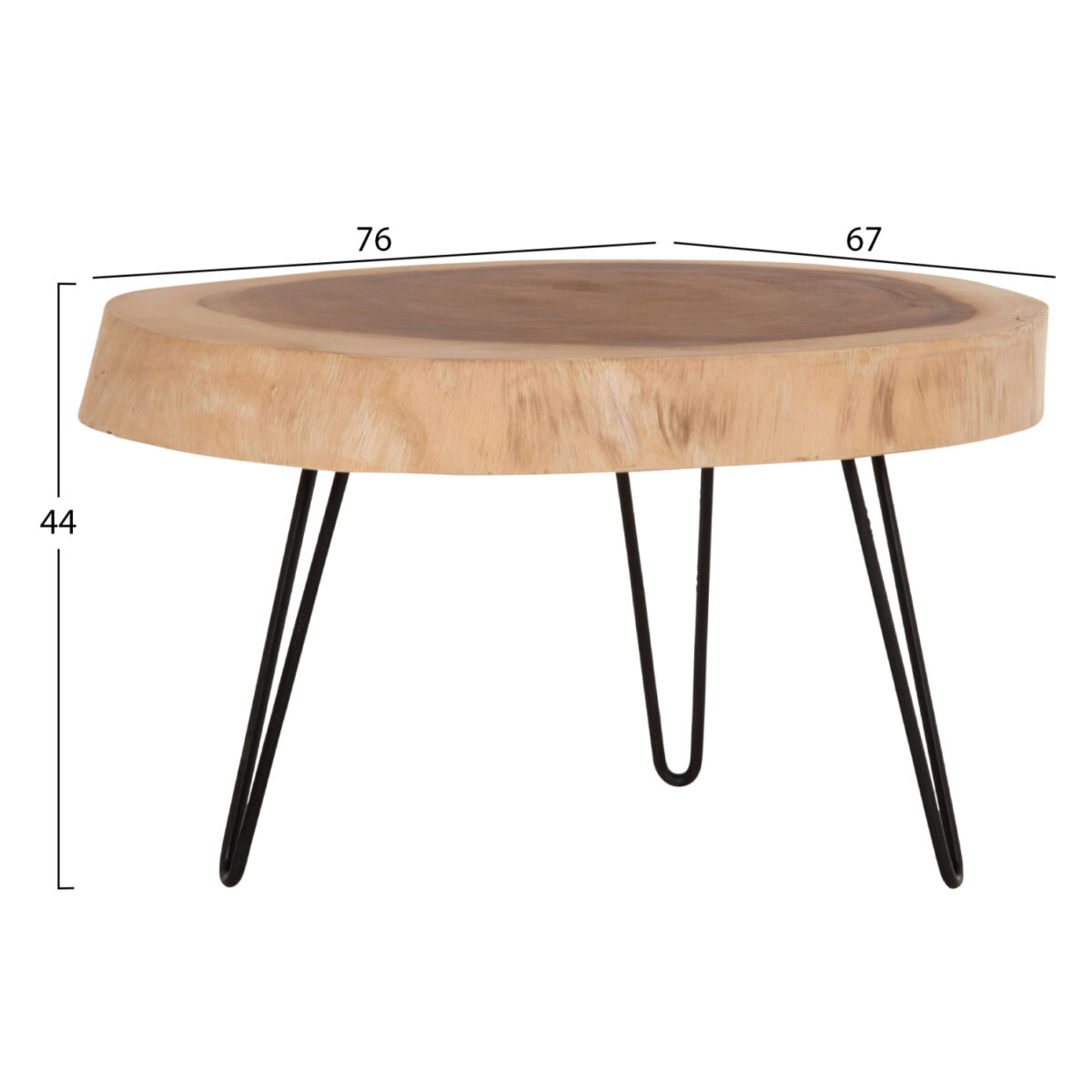 ΤΡΑΠΕΖΙ ΣΑΛΟΝΙΟΥ SERVON HM9912 SUAR ΞΥΛΟ ΦΥΣΙΚΟ-ΜΕΤΑΛ.ΠΟΔΙΑ ΜΑΥΡΑ 76x67x44Υεκ. - Image 2