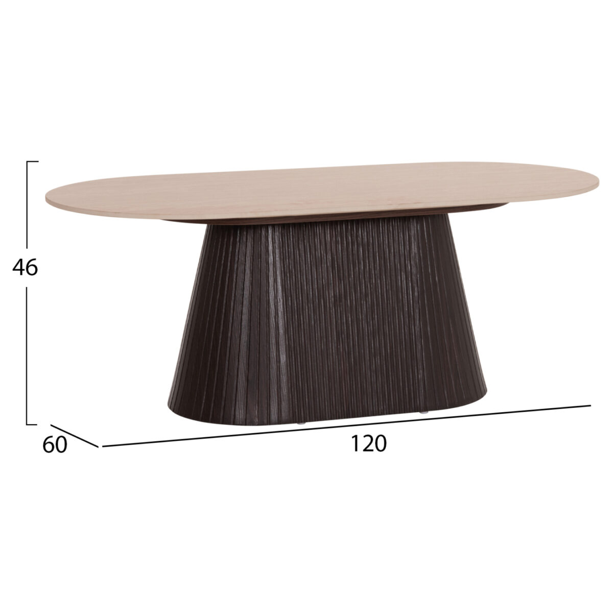 ΤΡΑΠΕΖΙ ΣΑΛΟΝΙΟΥ ΟΒΑΛ CATER HM18321 ΚΕΡΑΜΙΚΟ TOP ΟΨΗ ΤΡΑΒΕΡΤΙΝΑΣ-MDF ΒΑΣΗ 120x60x46Υεκ - Image 2