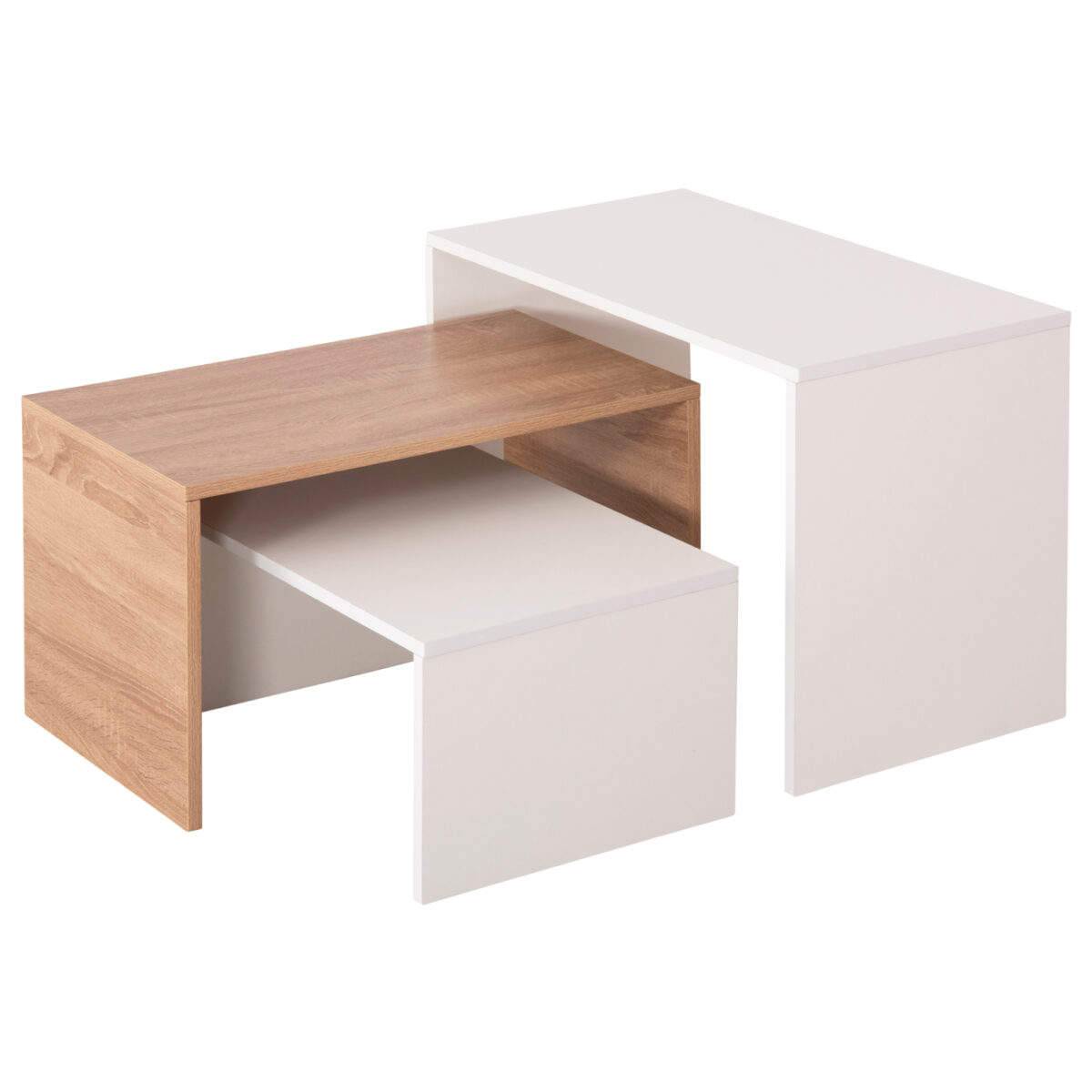 ΤΡΑΠΕΖΙ ΣΑΛΟΝΙΟΥ ΣΕΤ 3ΤΜΧ BENTIL HM9444.11 ΜΕΛΑΜΙΝΗ SONAMA-ΛΕΥΚΟ 65x35x45Υεκ - Image 3