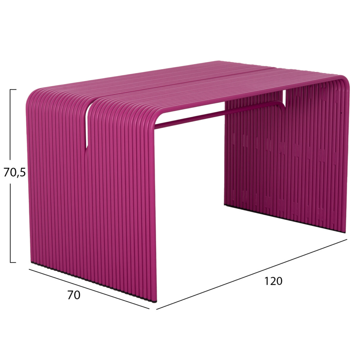 ΤΡΑΠΕΖΙ ΤΡΑΠΕΖΑΡΙΑΣ ΣΕΙΡΑ INTREPID HM6330.05 ΑΛΟΥΜΙΝΙΟ ΜΩΒ 120x70x70.5Υεκ. - Image 2