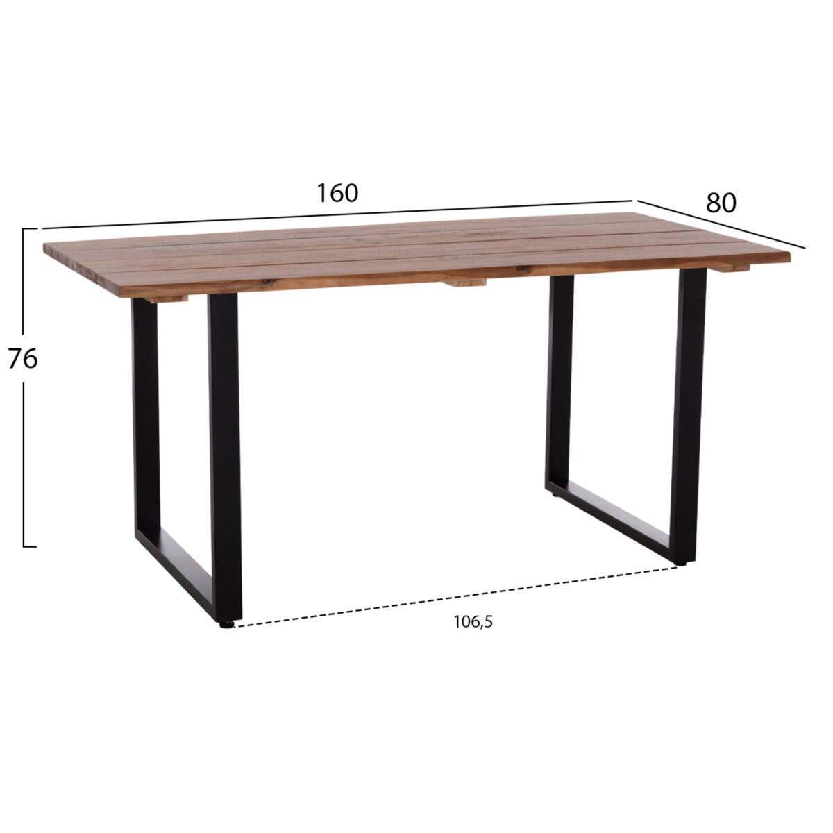 ΤΡΑΠΕΖΙ ΤΡΑΠΕΖΑΡΙΑΣ FRIGGO HM6375.02 ΞΥΛΟ ΑΚΑΚΙΑΣ ΠΑΧΟΣ ΕΠΙΦΑΝΕΙΑΣ 2,6εκ- 160x80x76Υ - Image 2