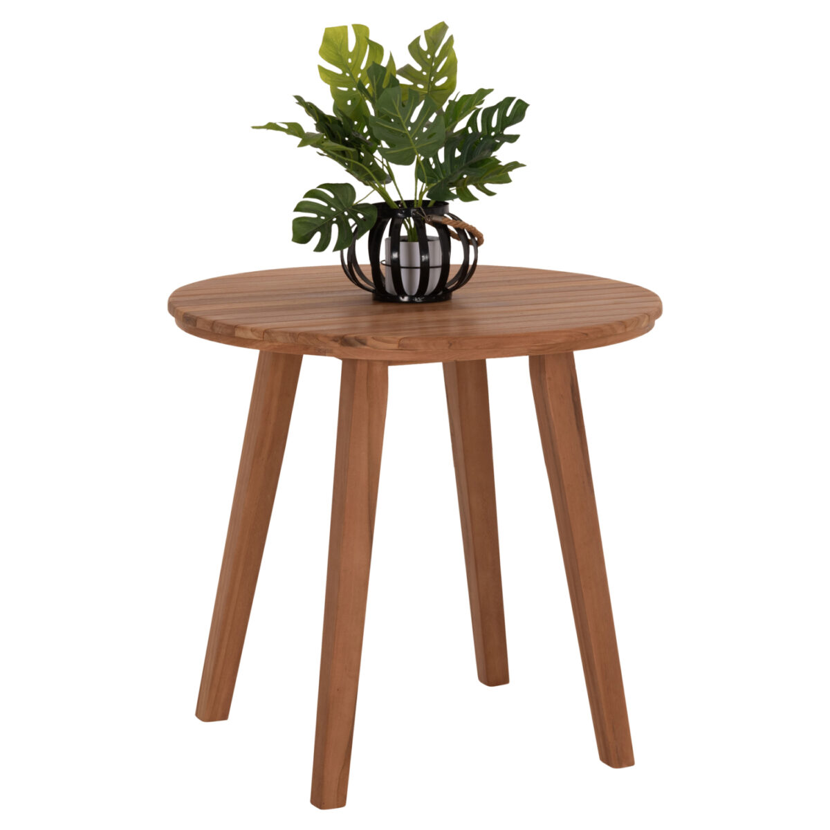 TΡΑΠΕΖΙ ΤΡΑΠΕΖΑΡΙΑΣ ΣΤΡΟΓΓΥΛΟ DANTE HM6379 ΞΥΛΟ TEAK Φ80x75Υεκ. - Image 4