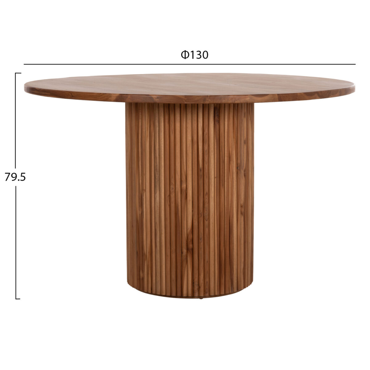 ΤΡΑΠΕΖΙ ΤΡΑΠΕΖΑΡΙΑΣ ΣΤΡΟΓΓΥΛΟ RODER HM9896 ΞΥΛΟ ΤΕΑΚ- 3εκ. πάχος επιφ.- Φ130x79,5Υεκ - Image 2