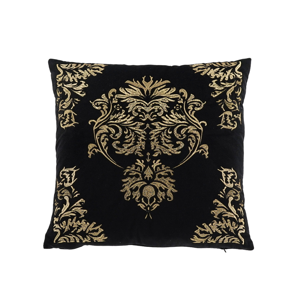 ROYAL ΔΙΑΚΟΣΜΗΤΙΚΟ ΜΑΞΙΛΑΡΙ 45x45cm ΒΕΛΟΥΔΟ ΧΡΥΣΟ ΜΑΥΡΟ