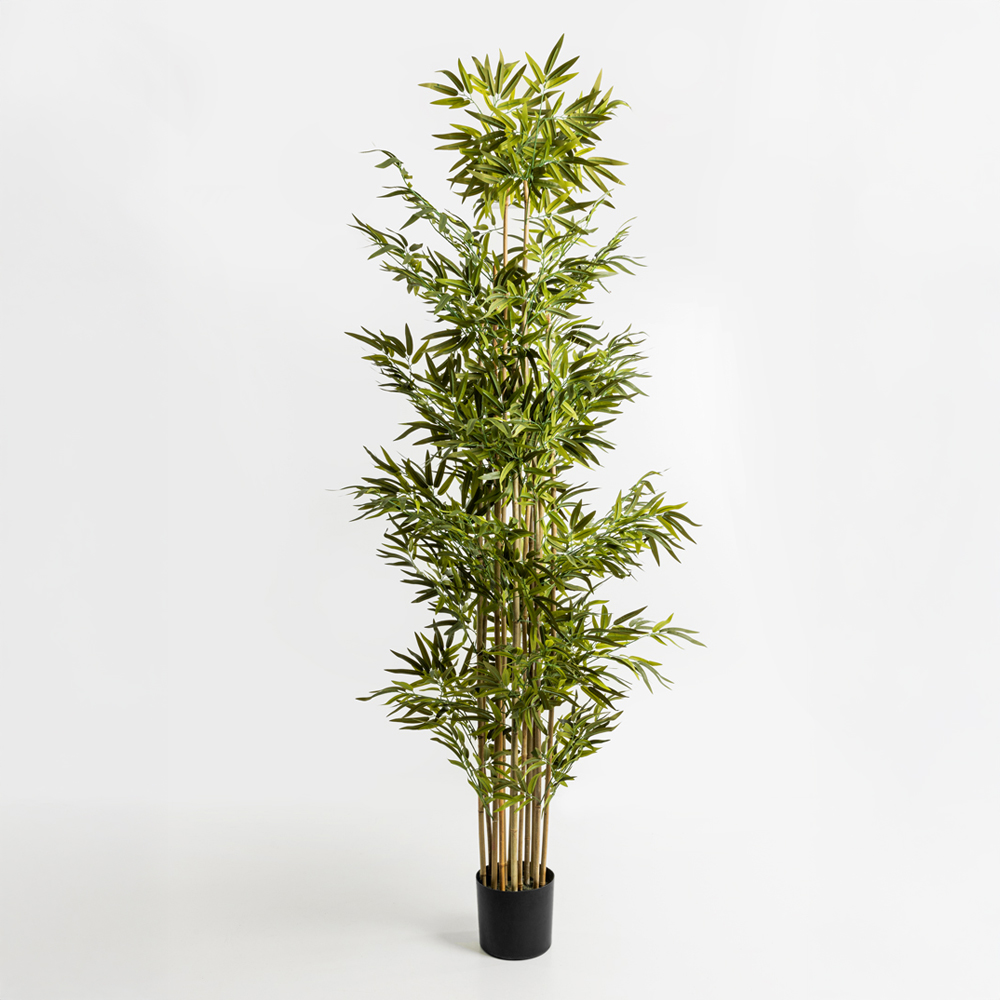 BAMBOO ΔΕΝΤΡΟ ΤΕΧΝΗΤΟ ΣΕ ΓΛΑΣΤΡΑ 210cm POLYESTER ΠΡΑΣΙΝΟ PVC