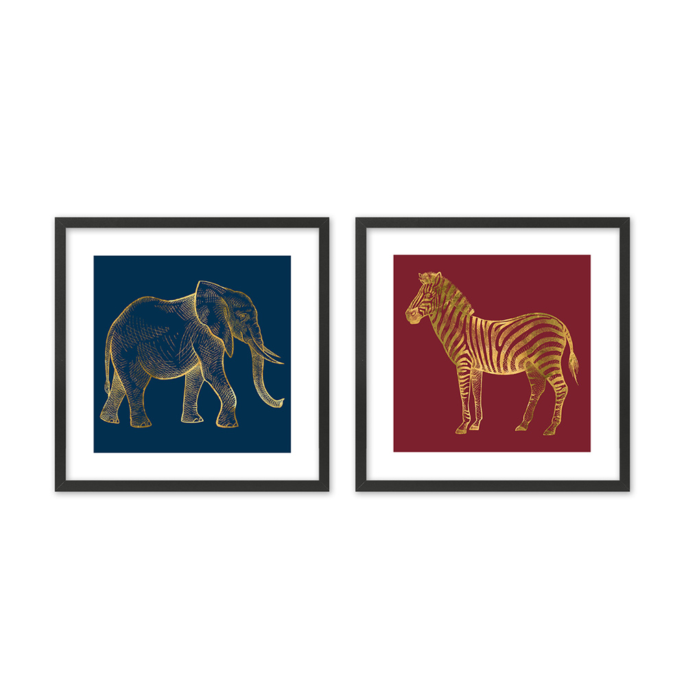 VASARI ΠΙΝΑΚΑΣ SET 2ΤΕΜ 50x50x2cm MDF ΠΟΛΥΧΡΩΜΟ ΧΑΡΤΙ ΜΑΥΡΟ