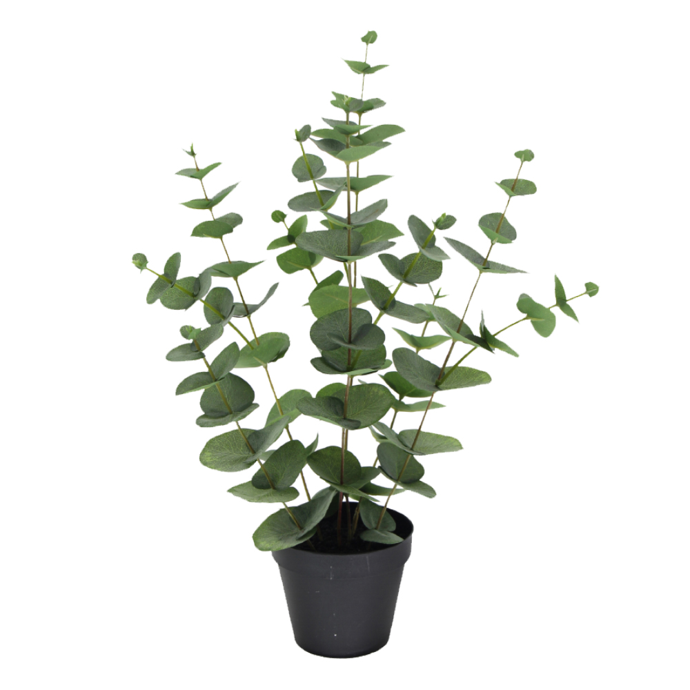 EUCALYPTUS ΦΥΤΟ ΤΕΧΝΗΤΟ ΣΕ ΓΛΑΣΤΡΑ 49cm POLYESTER ΠΡΑΣΙΝΟ PE/PP