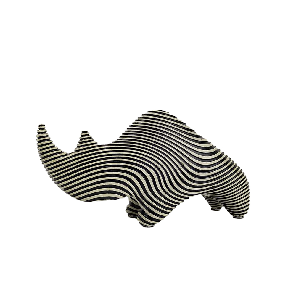 CHARLES ΔΙΑΚΟΣΜΗΤΙΚΟ ΡΙΝΟΚΕΡΟΣ 24x7x13cm POLYRESIN ΛΕΥΚΟ ΜΑΥΡΟ